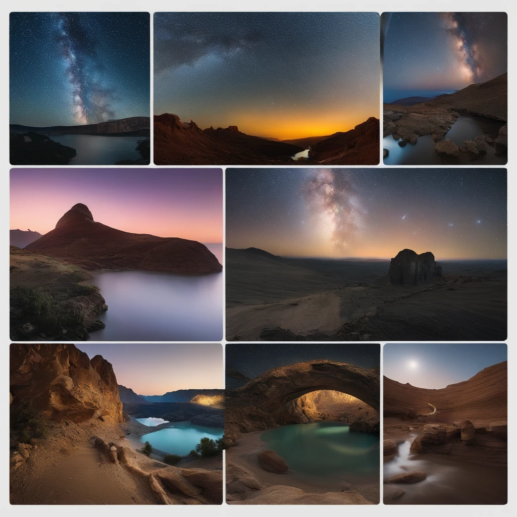 Master Parts、Superior Quality、superior image quality、The 8k quality、Beautiful pictures of the starry sky、magnifica、Arched Milky Way:1.9、the met