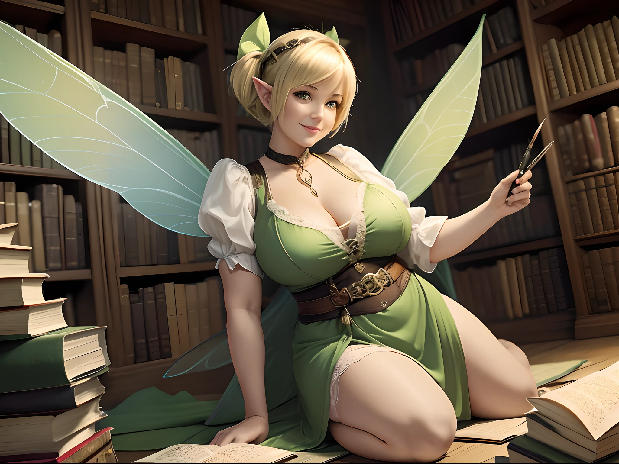 female hand holding a quill pen