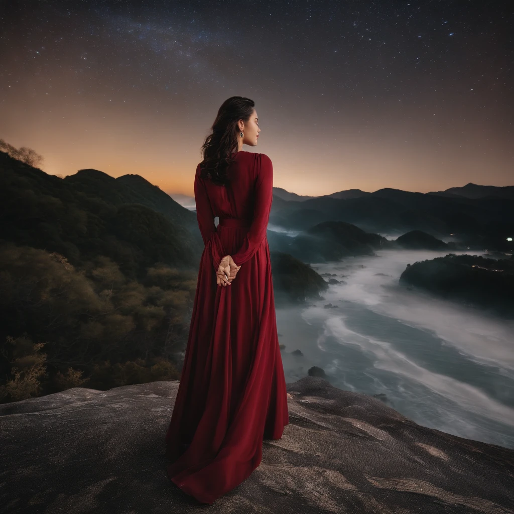 Master Parts、Superior Quality、superior image quality、The 8k quality、Beautiful pictures of the starry sky、magnifica、Arched Milky Way:1.9、Ginza