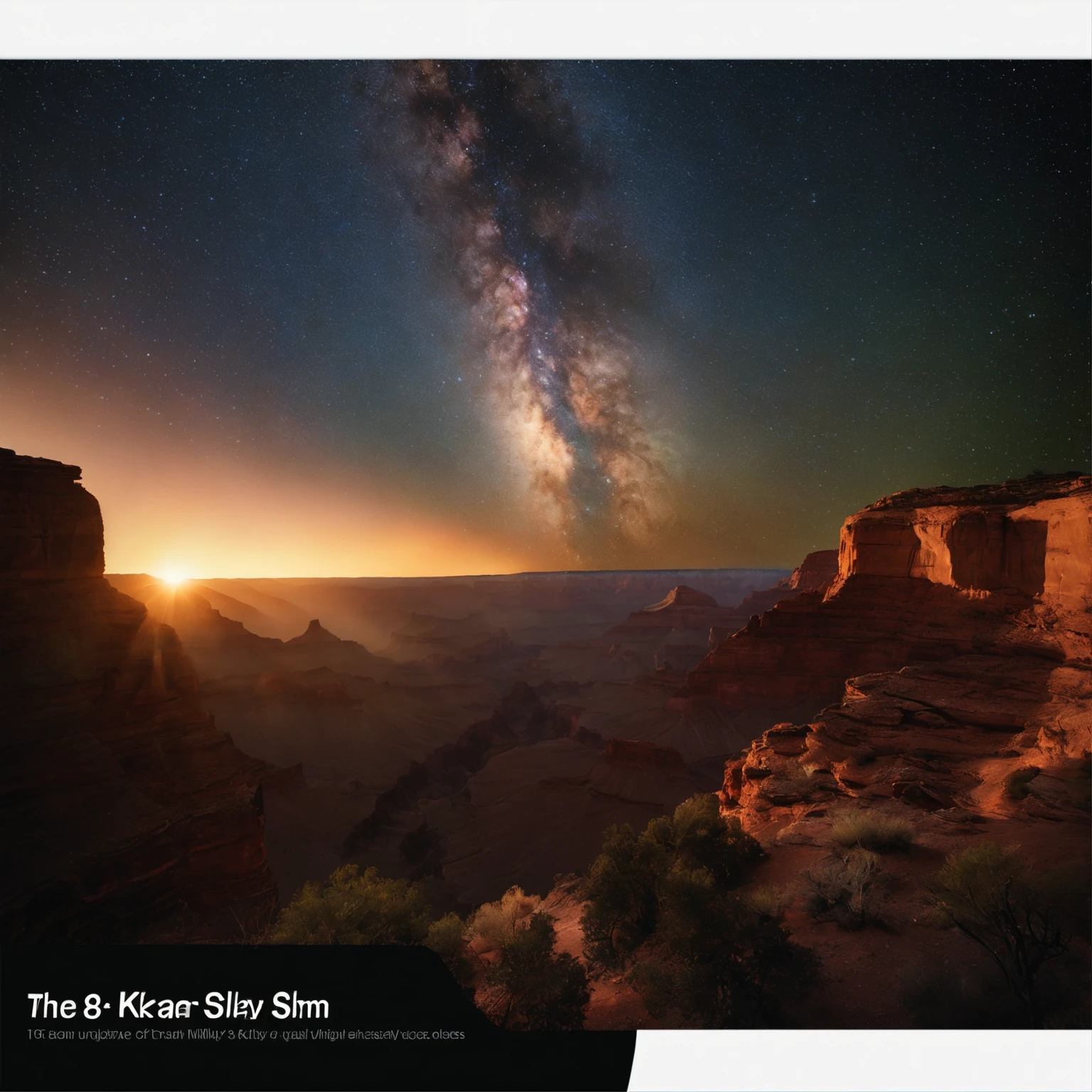 Master Parts、Superior Quality、superior image quality、The 8k quality、Beautiful pictures of the starry sky、magnifica、Arched Milky Way:1.9、Grand Canyon
