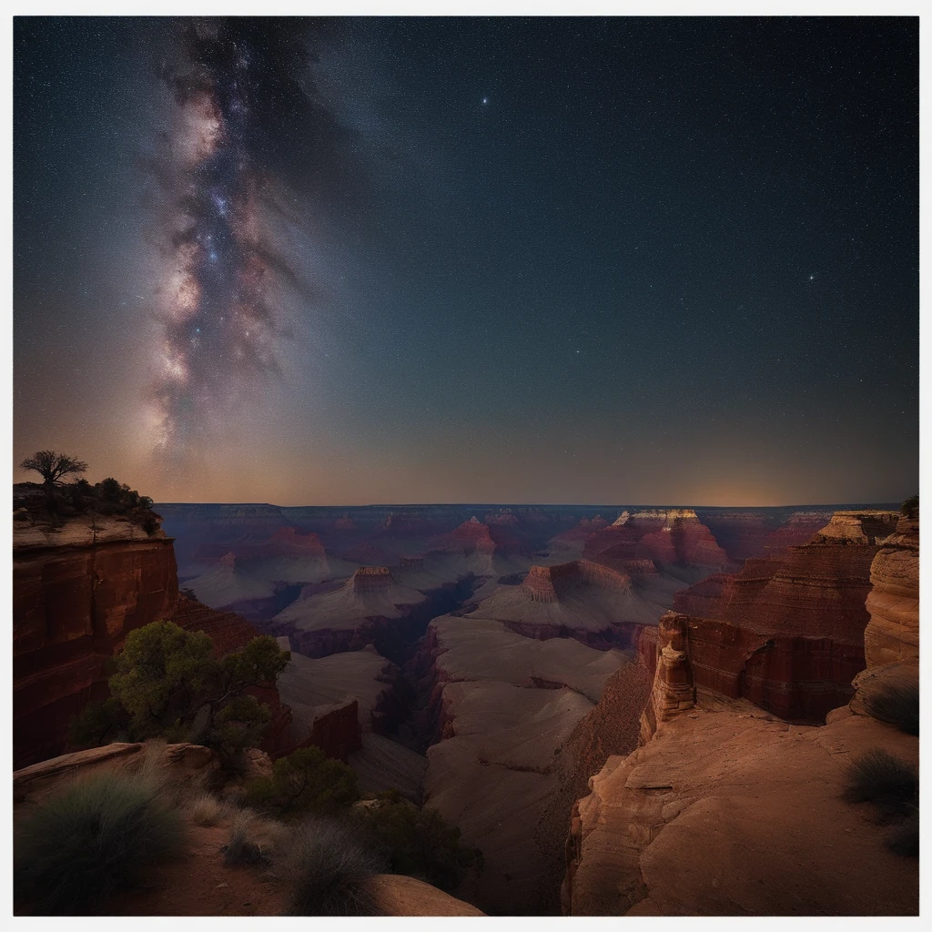 Master Parts、Superior Quality、superior image quality、The 8k quality、Beautiful pictures of the starry sky、magnifica、Arched Milky Way:1.9、Grand Canyon