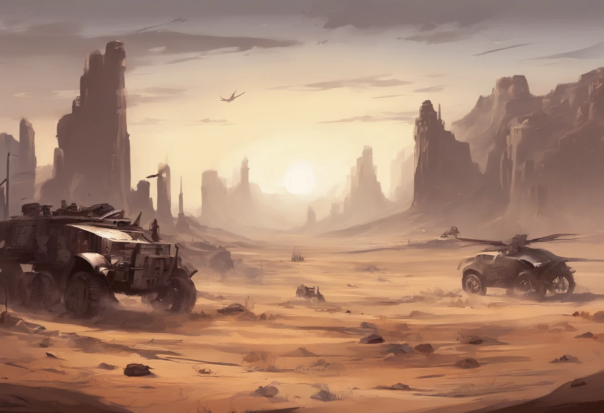 Apocalyptic war, Shades of white, Nero, A desert, Survivor, , Shadowing, dreary atmosphere, darkly, ((natta)), banners, Book cover，Wasteland，Western style，Wasteland construction，cowboys，Western Town，motor cycle，a revolver，Castle Wall,(Whale swimming in the desert)