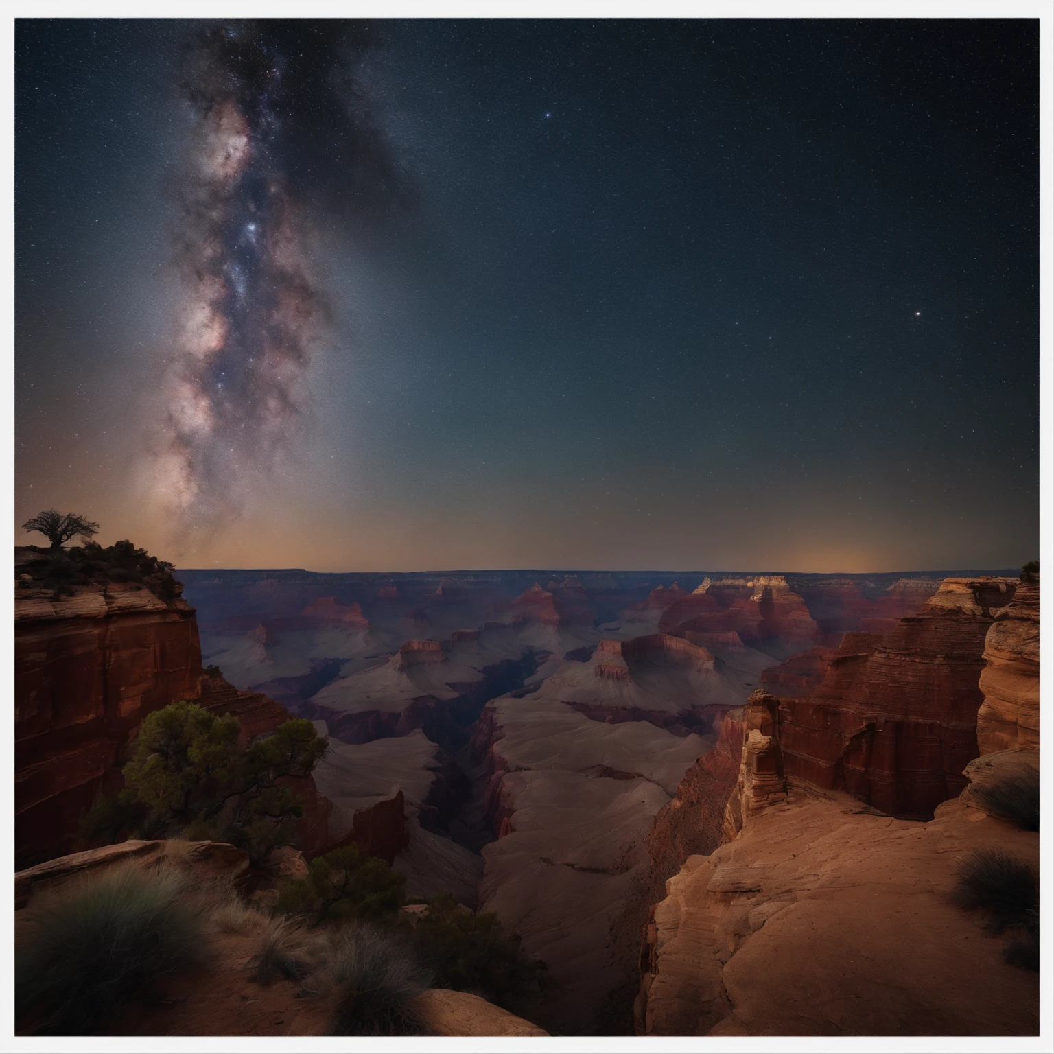 Master Parts、Superior Quality、superior image quality、The 8k quality、Beautiful pictures of the starry sky、magnifica、Arched Milky Way:1.9、Grand Canyon