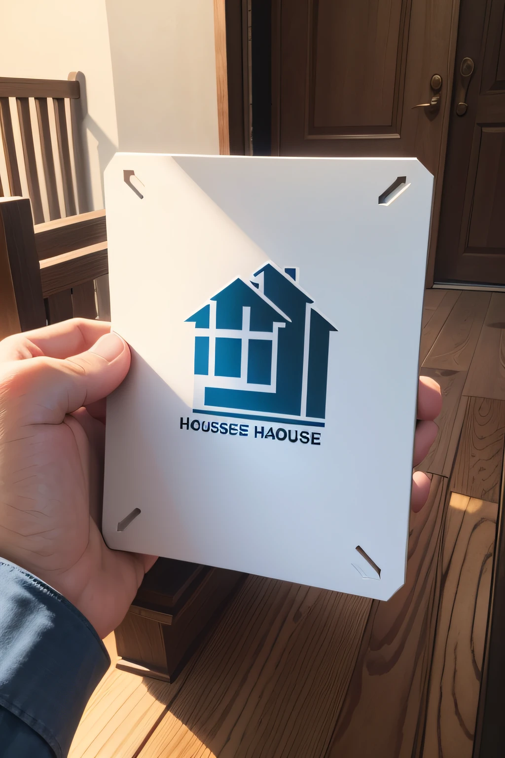 Logo of a house with one-handed cover