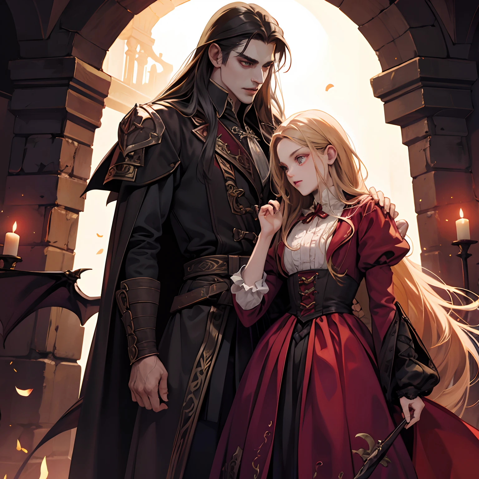 Castlevania Lord of the shadows hyper realistic super detailed Lord Dracula and Devil enemy