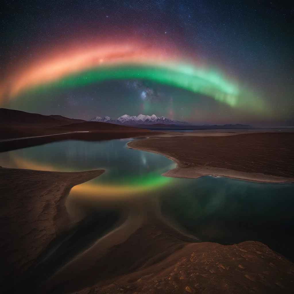 Master Parts、Superior Quality、superior image quality、The 8k quality、Beautiful pictures of the starry sky、magnifica、Arched Milky Way:1.9、Salar de Uyuni