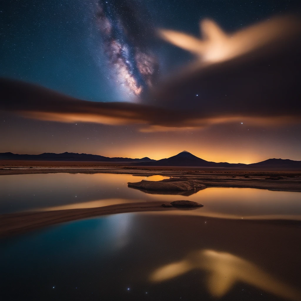 Master Parts、Superior Quality、superior image quality、The 8k quality、Beautiful pictures of the starry sky、magnifica、Arched Milky Way:1.9、Salar de Uyuni