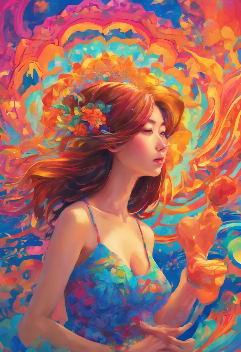 (Realistic, Photorealistic: 1.37), (Face Focus: 1.1),  , Well-formed breasts, Longhaire, A Japanese Lady、20yr old、Japan idol system、(Sleeveless: 1.1)、Skirt,blue-sky