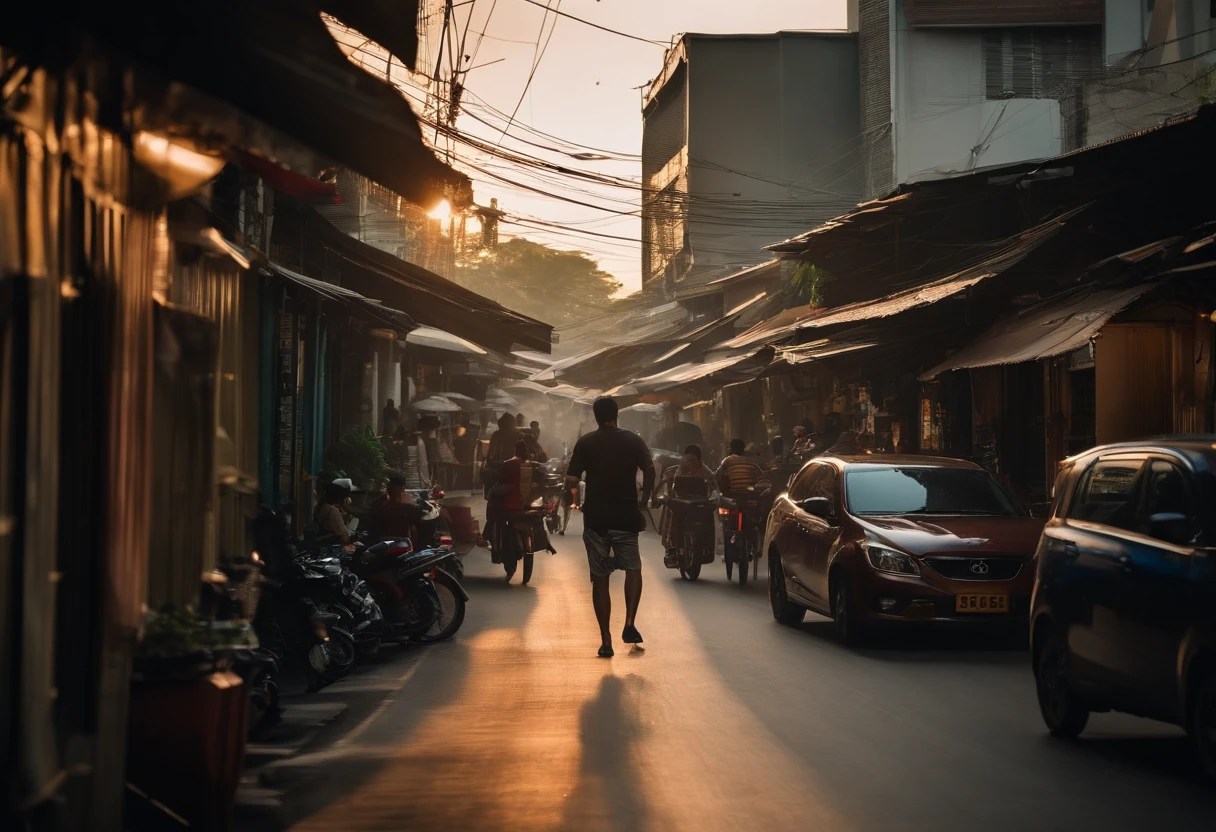 Wide alleys in Bangkok, morning