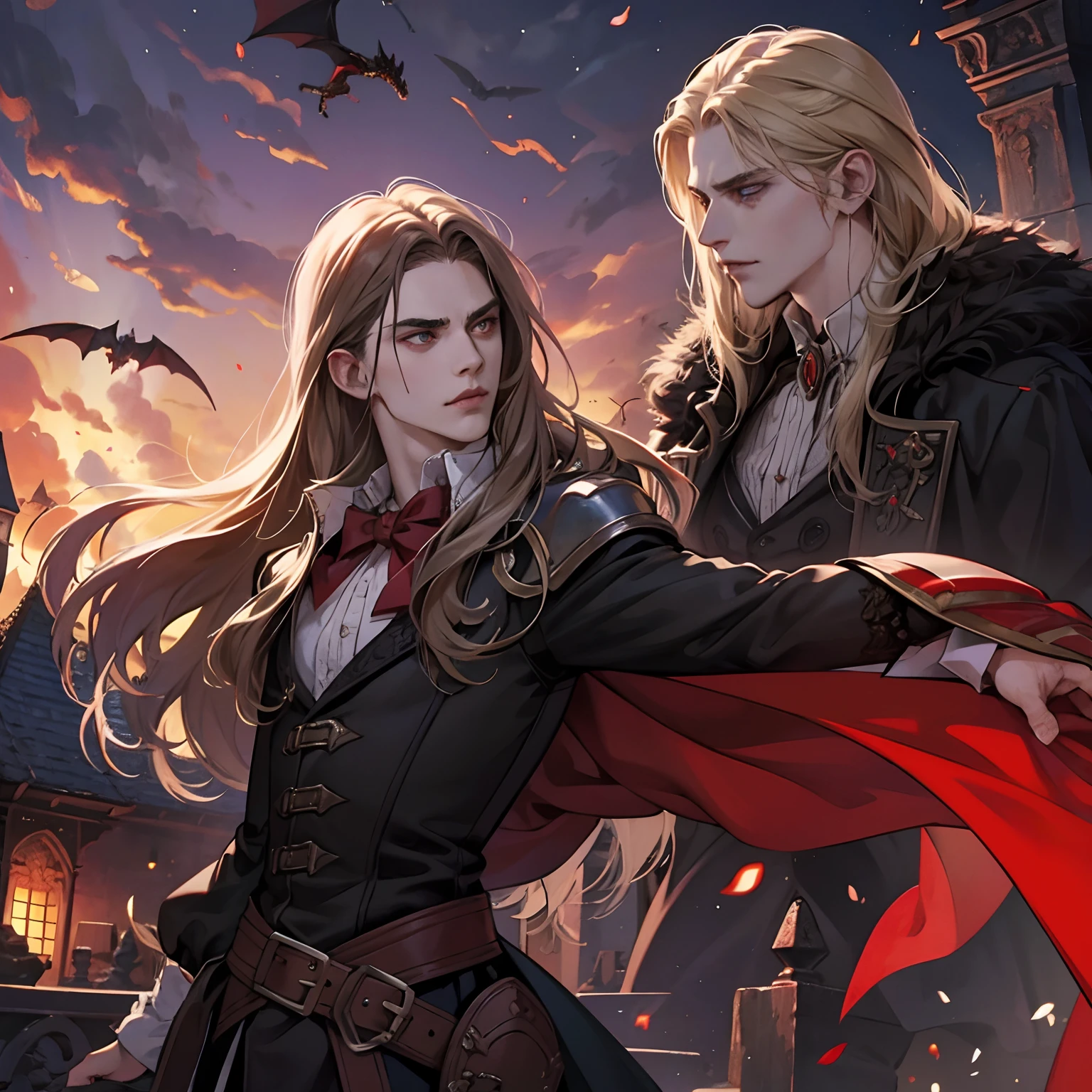 Castlevania Lord of the shadows hyper realistic super detailed Lord Dracula and Devil enemy