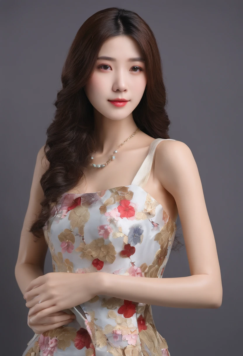 ((of the highest quality, 8K,Raw photo)), (Realistic, Photorealistic: 1.37), (Face Focus: 1.1), Small breasts, flat chest, Longhaire, A Japanese Lady、20yr old、Japan idol system、(Sleeveless: 1.1)、Skirt,