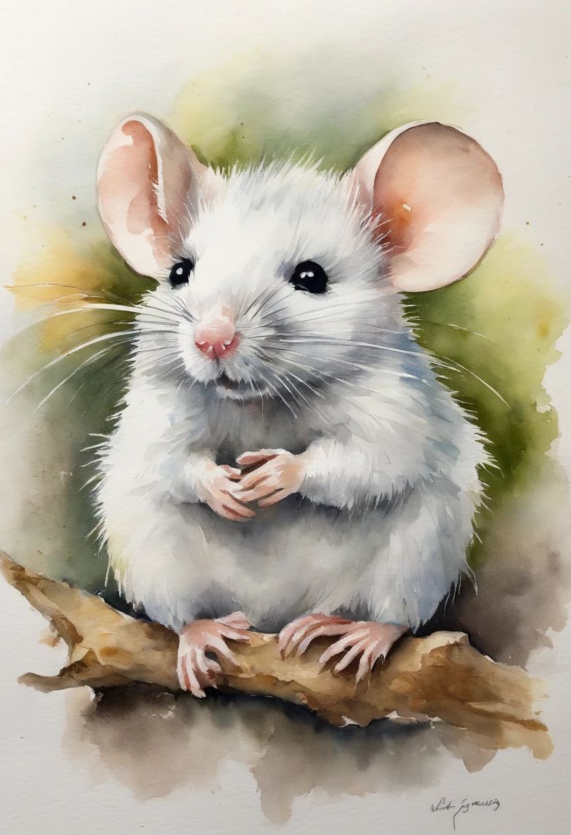 Mouse,Adolable,Shaggy,Caricature,White Hair。