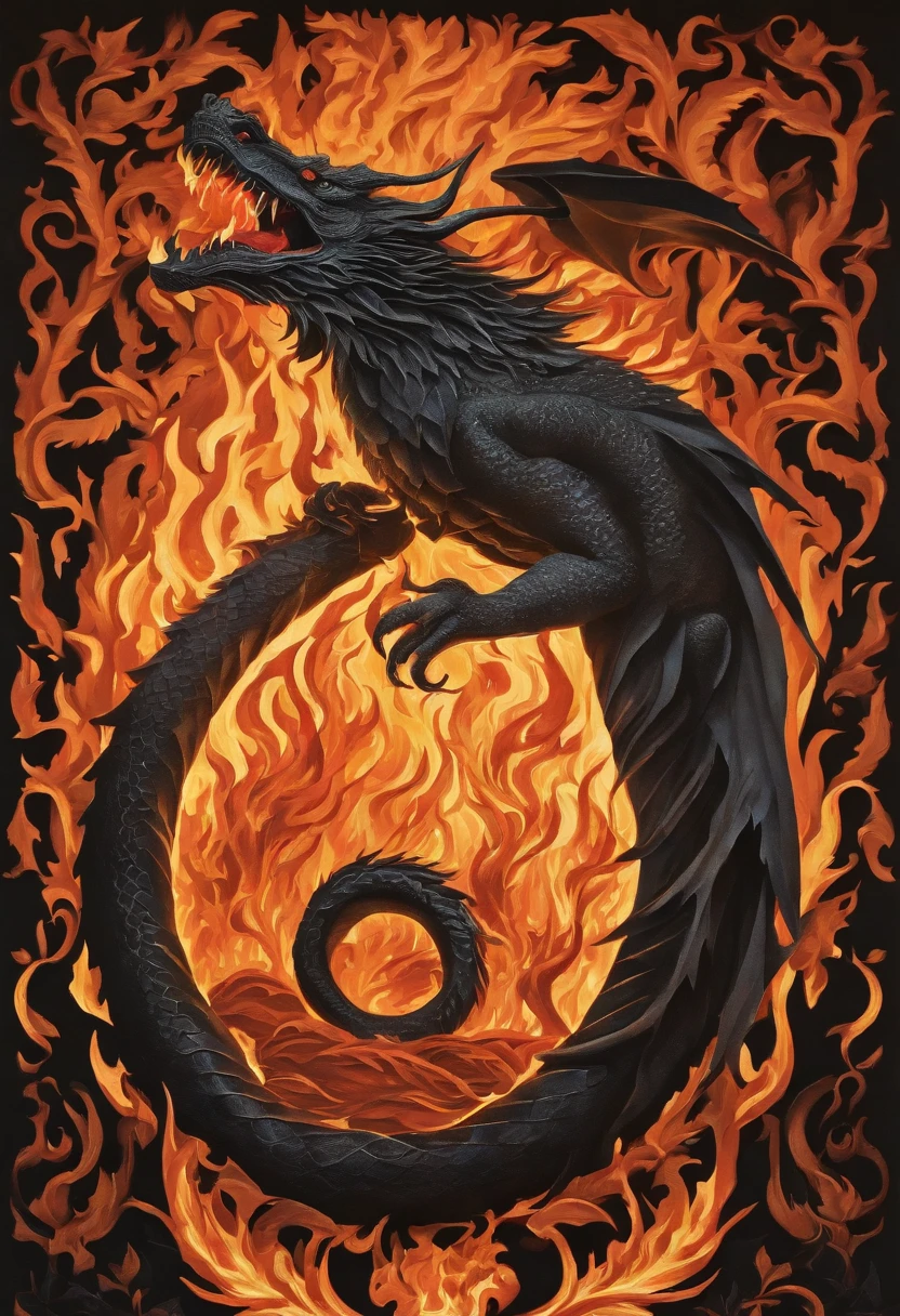 Best Quality, Top image quality, Top resolution, Intricate details, Craftsmanship, (Papercut:1.3), The work of a magician with fire magic, Ring of Fire, Dragon engulfed in flames, Cutting framed paper, Museum, Protruding from the flame of the flame, Actual Paper Burning, fire, Real Fire