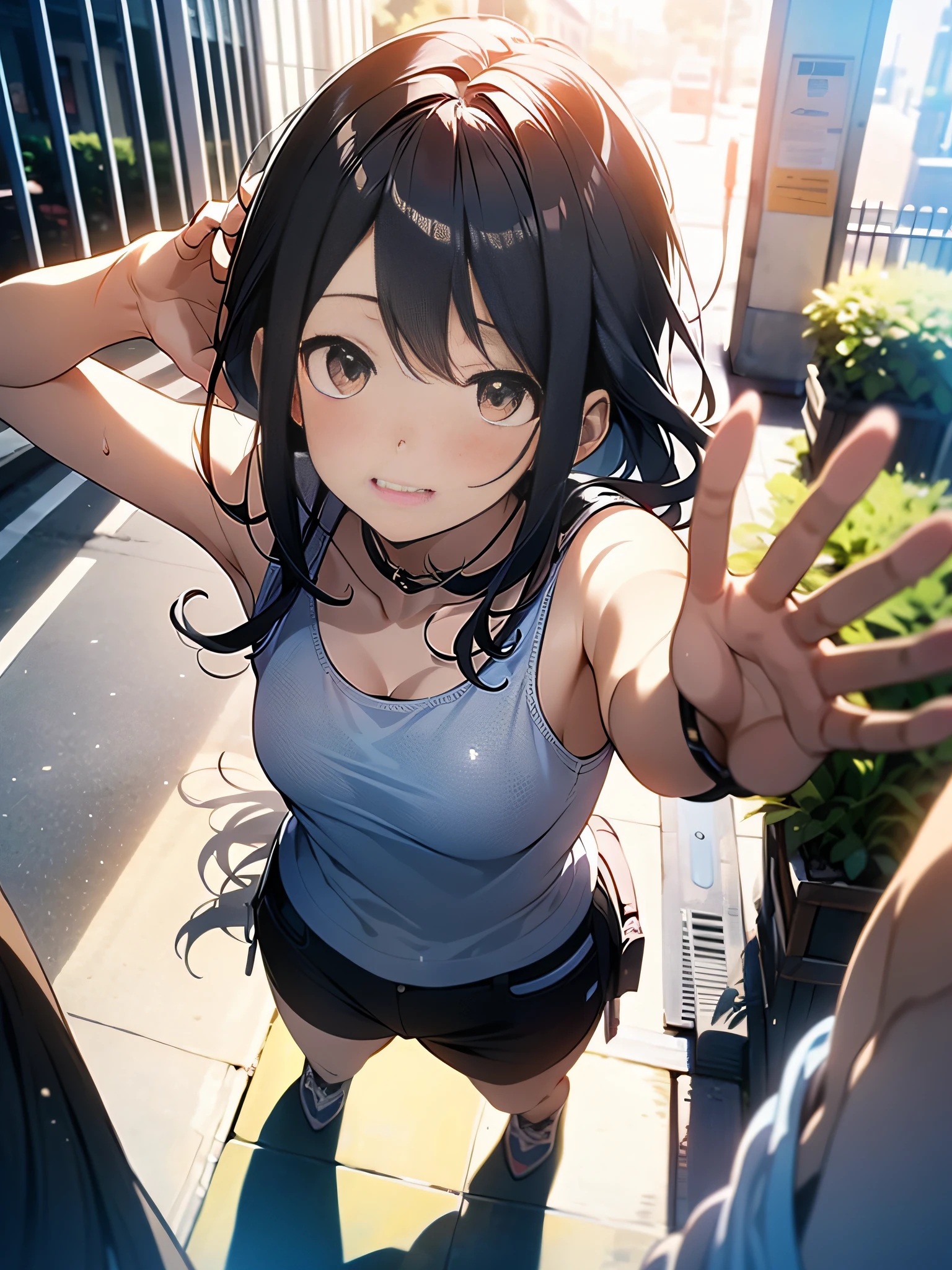 One girl, (Black eyes:1.3),triumphant look、Looking from above、Black Hair, short hair、Straight Hair, break (gray shirt:1.5), (Black see-through underwear:1.3), Plain underwear, Huge breasts, naked, Exposed,Hips, break (Bedroom:1.2), Black theme、夜 break looking at viewer, break (masterpiece:1.2), highest quality, High resolution, unity 8k wallpaper, (figure:0.8), (Beautiful fine details:1.6), Highly detailed face, Perfect lighting, Highly detailed CG, (Perfect hands, Perfect Anatomy),,Anime Style、sketch、Contours in the eyes、lie down、Lie down、Happy expression、from below、Put your back on the bed、Beautiful back、Panic pose、Muscular pussy、Leg spread、Spread your arms、((Camel Toe))、Pretending to be asleep、Feel good、Ecstasy、masturbation、Knee Up、Beautiful legs