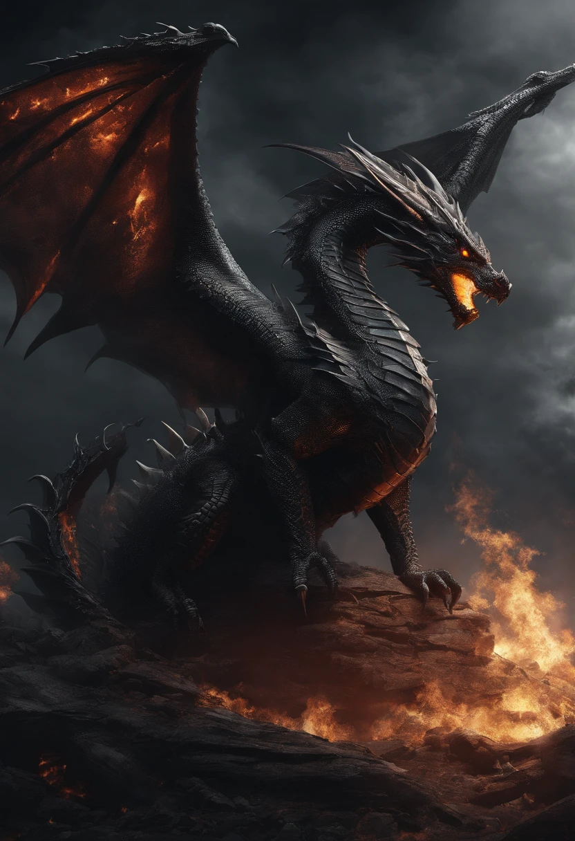 Dark Dragon is throwiing fire