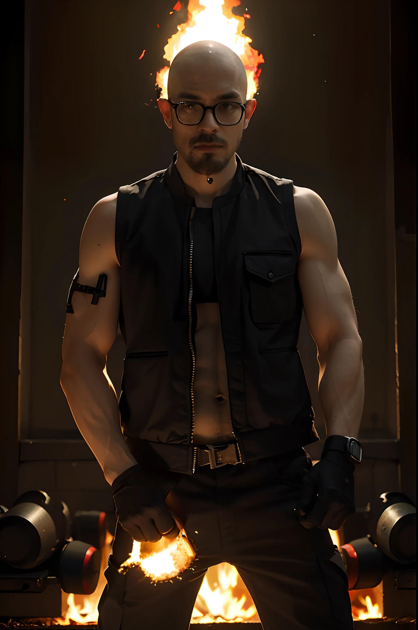 black glasses