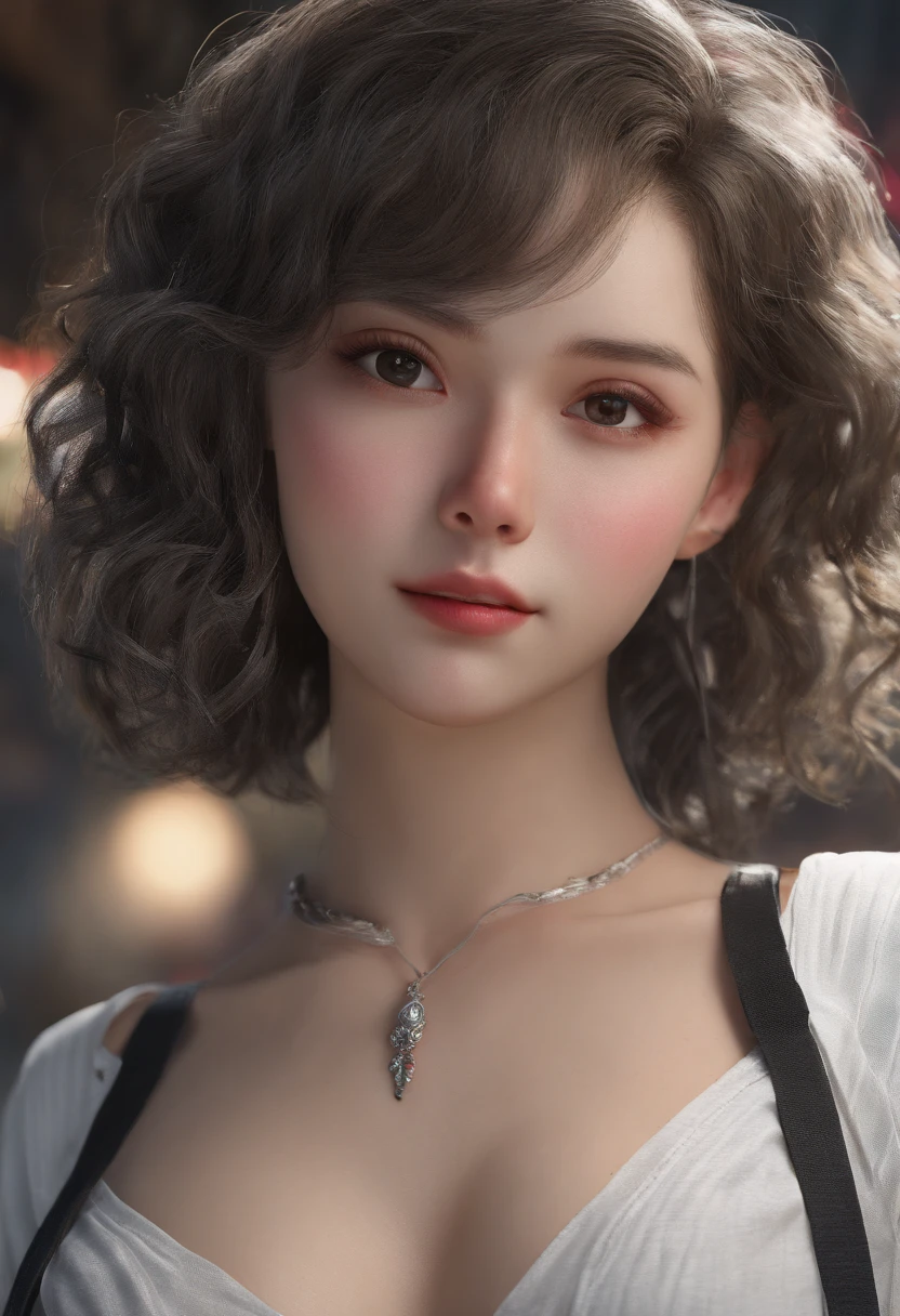 mix4, (8K, Raw photography, top-quality, masterpiece: 1.45), (realisitic, Photorealsitic: 1.37),japanes,( one girls), cute little, Cityscape, natta, Sateen, Wetty, profetional lighting, photon maping, Radio City, physically-based renderingt, Gradient black hair, white hair, short curly hair, a handsome, girl with, White sleeveless shirt, top quality photo, hight resolution, 1080p, (clearface), (Detailed face description), (Detailed hand description), (masterpiece), (Exquisite CG), extreme light and shadows, dishevled hair, masterpiece, lush detail, (Fine facial features), (Highest Quality Photos), (masterpiece), (finely eye), Look in front of you, Fine clavicle, ((Small breasts)),