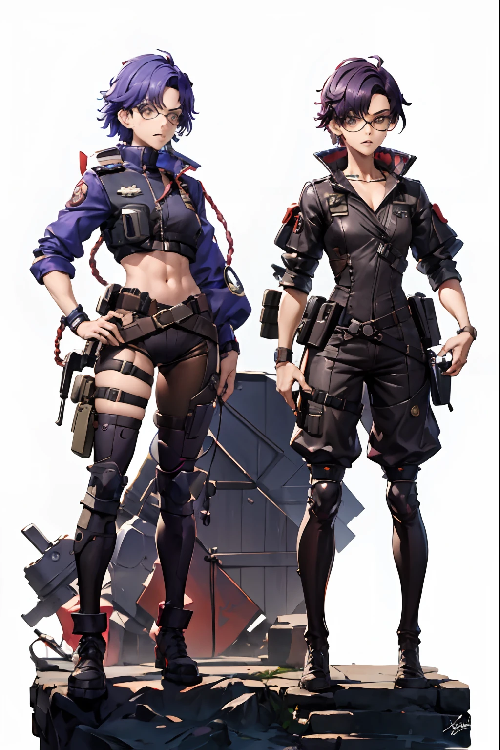 personagem anime de uma soldado feminina com uma arma e um homem em uniforme, ****** soldado mecanizado, arte conceitual detalhada de corpo inteiro, Makoto Shinkai ( apex legends ), ******s estilo linha de frente, arte conceitual especializada de alto detalhe, Design de personagem de corpo inteiro, arte conceitual de personagem de corpo inteiro, Cushart Kenz, estilo de arte conceitual, arte conceitual colorida, conceito detalhado de corpo inteiro