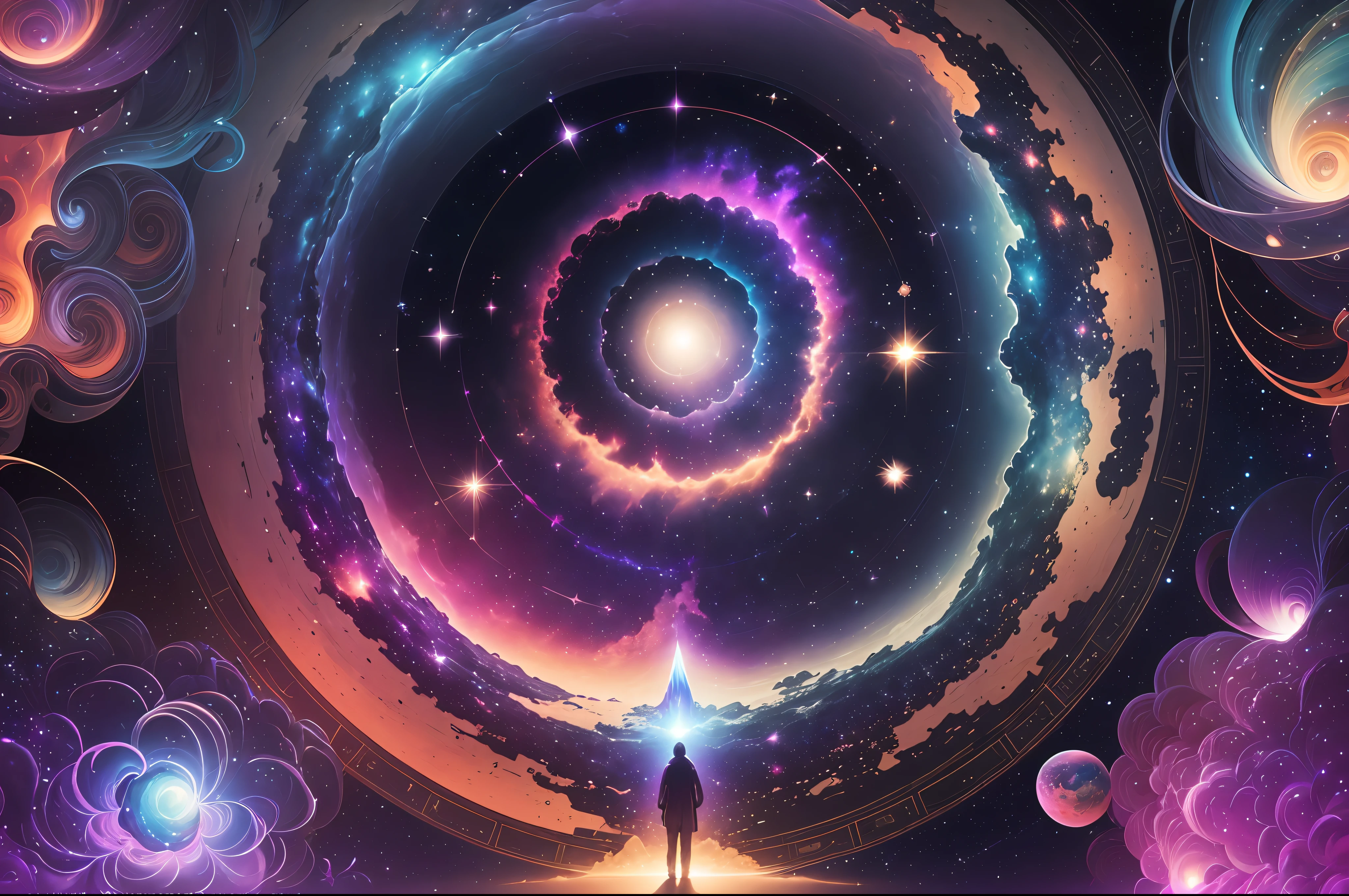Celestial Dreams: Embark on a cosmic journey with AI as your guide. Visualize ethereal galaxies, celestial bodies, and interstellar phenomena through abstract and awe-inspiring artwork. Let the wonders of the universe inspire your creation, where stardust becomes brushstrokes and nebulae become an explosion of vibrant colors - --auto --s2