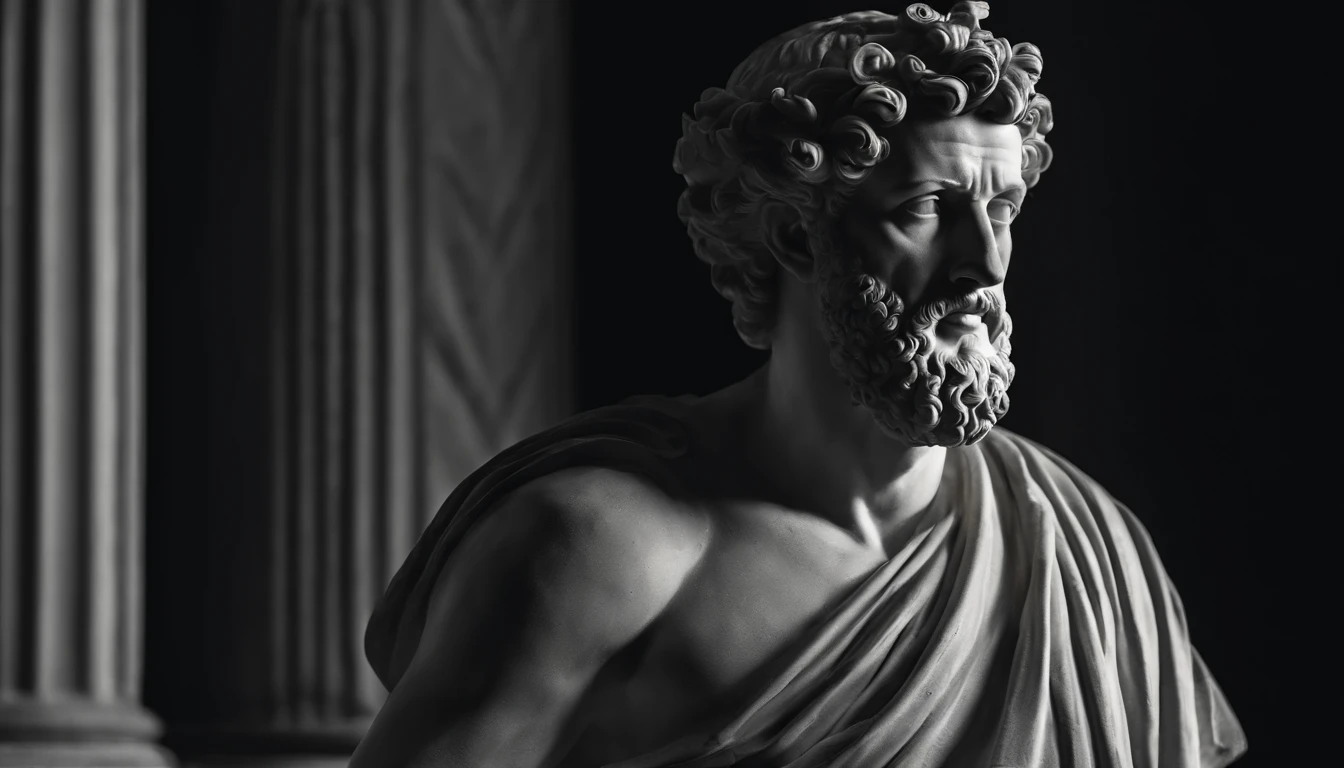 A detailed scary brave realistic Greek white marble statue wearing a ghostly toga, fundo neutro, Moody, , fotorrealista, Jantar de filme assustador, super detalhada, Hiper realista, luzes brilhantes, 8 mil