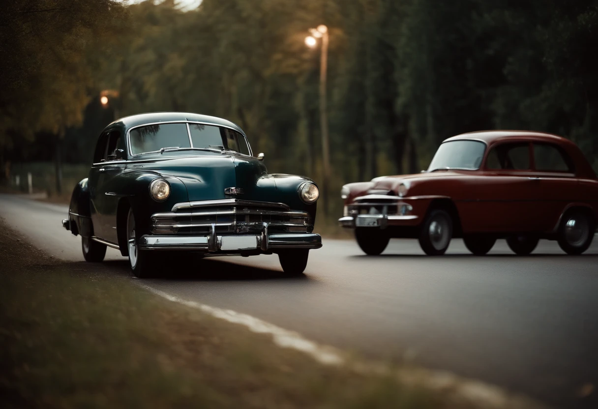 Old cars on the road