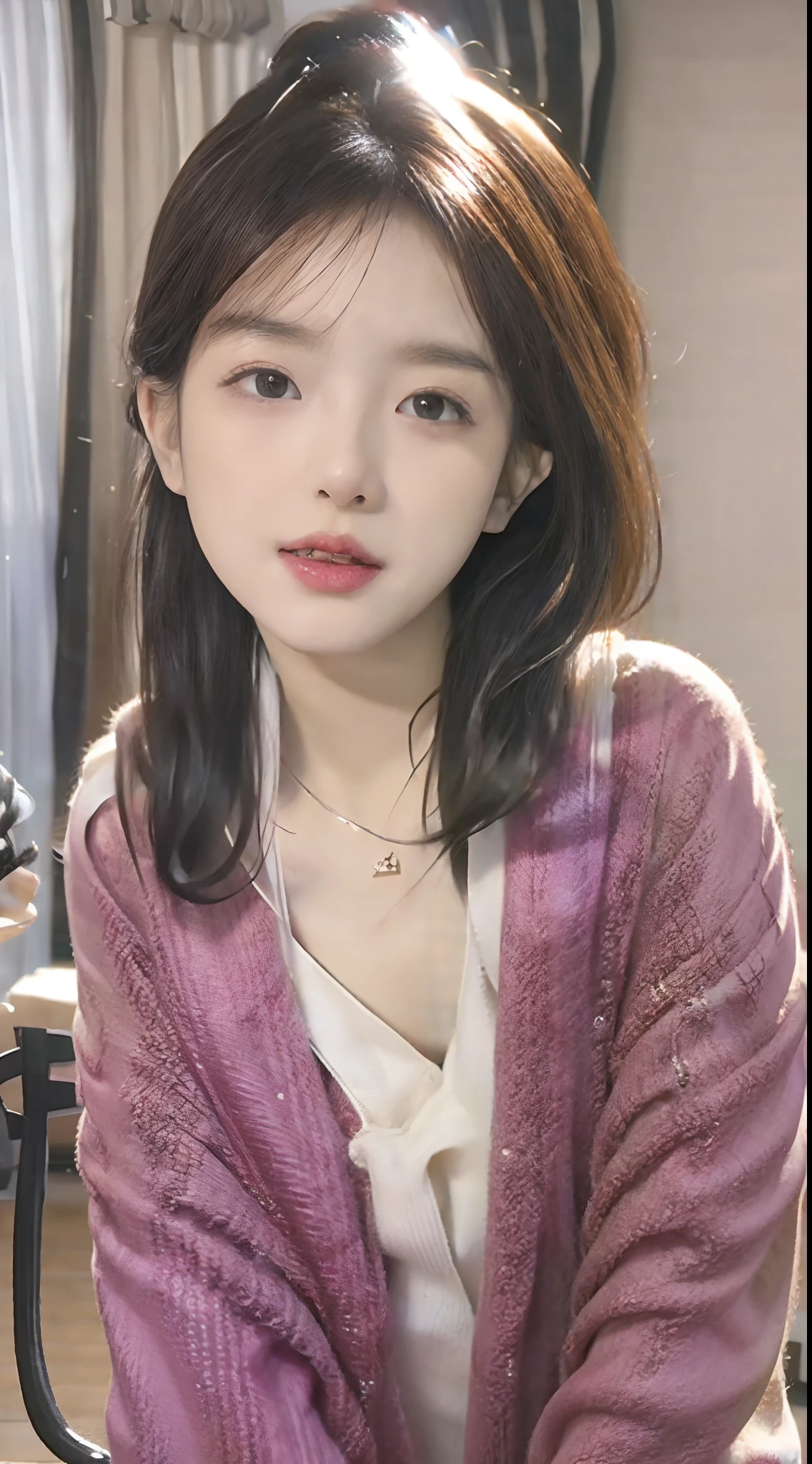 (8k, RAW photo, photorealistic:1.25) ,( lip gloss, eyelashes, glossy finish, glossy skin, best quality, super high resolution, depth of field, chromatic aberration, caustics, wide light, natural shadow, Kpop idol) look with serenity and goddess-like bliss to the spectators,