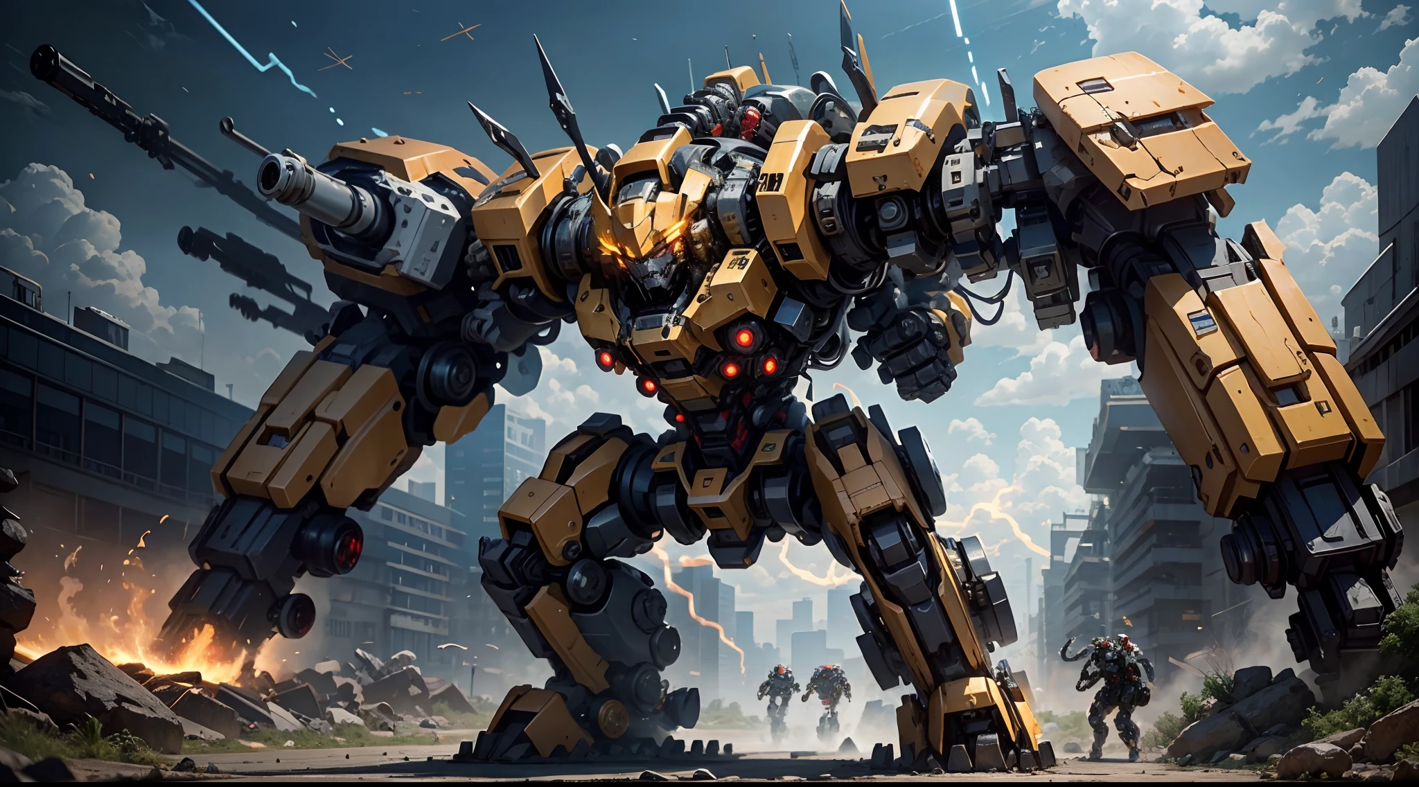 The aggregator beast that charged at full speed directly slammed its hammer-shaped head into the abdomen of the torture mech!Bang!