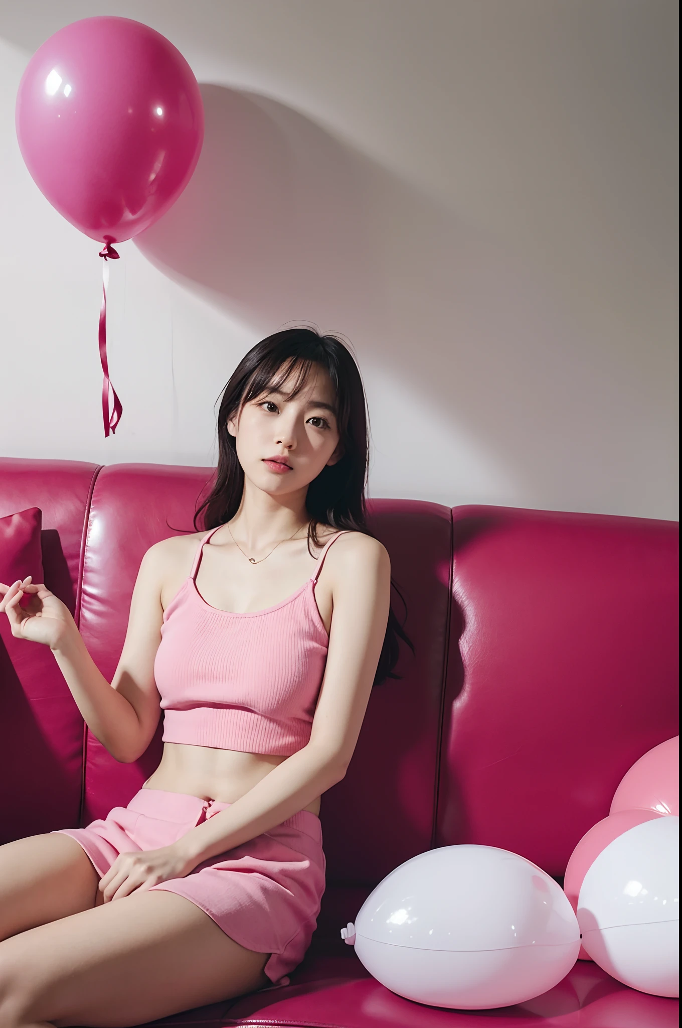 there is a woman sitting on a couch holding a remote, 奈良美智, 1 8 yo, sakimi chan, young and cute girl, chiho, narumi kakinouchi, takada akemi, young pretty gravure idol, asian girl, sakimichan hdri, belle delphine, japanese model