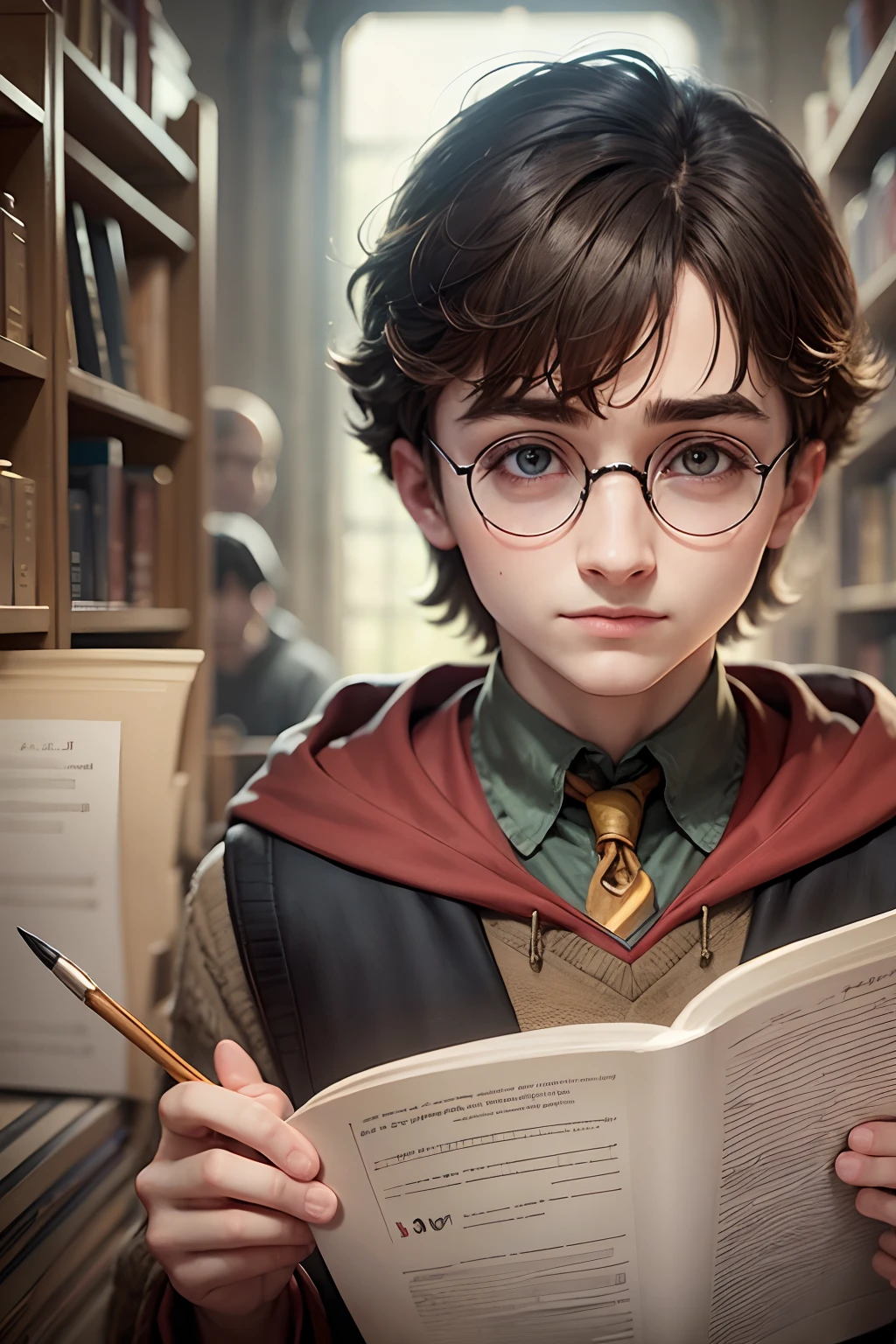illustration of the character Harry Potter with face forward
