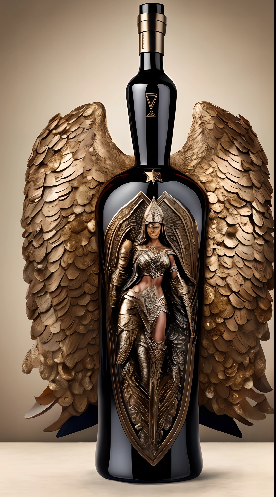 Heroes of new earth valkyrie brand brandy, exquisite bottle, single bottle, valkyrie holding a bottle