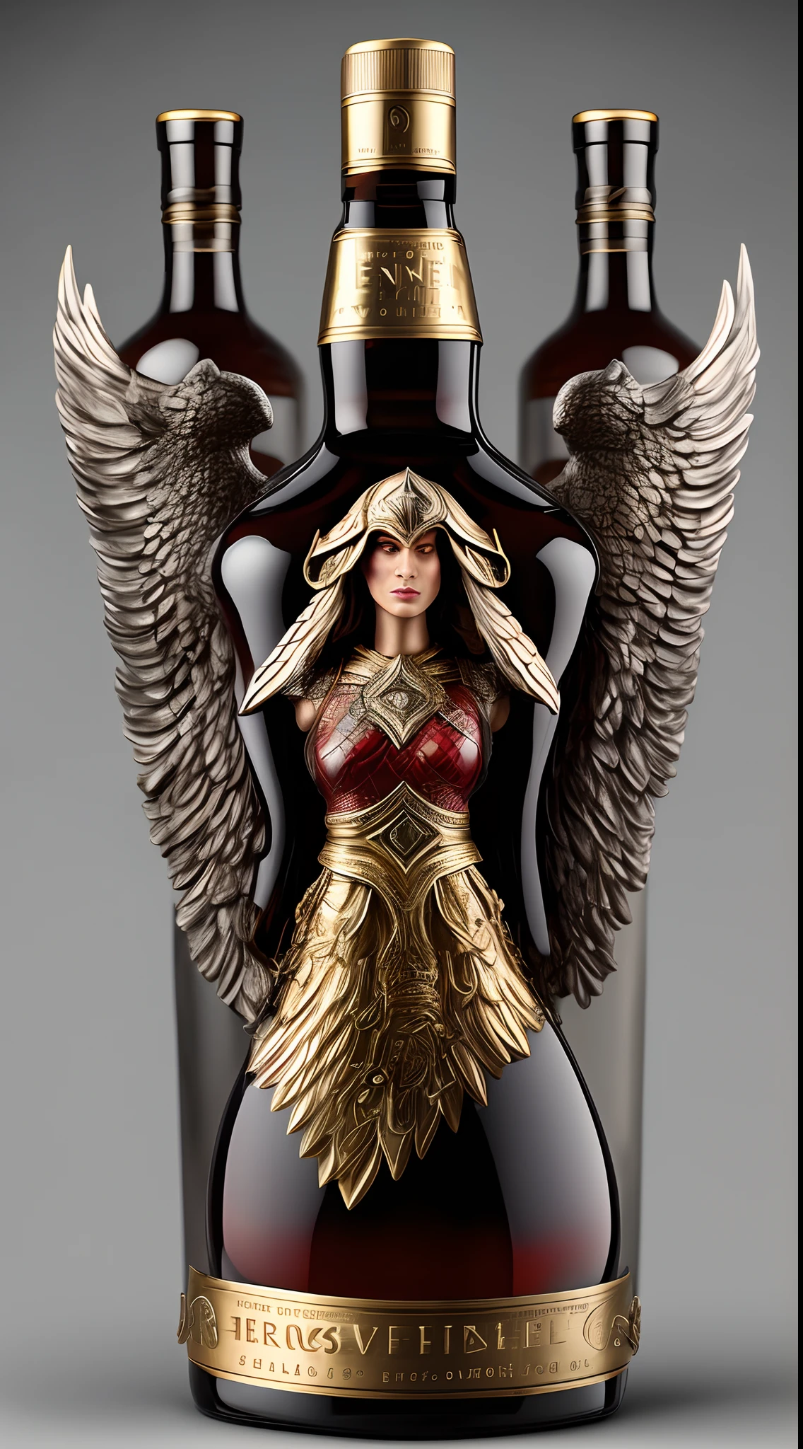 Heroes of new earth valkyrie brand brandy, exquisite bottle, single bottle, valkyrie holding a bottle