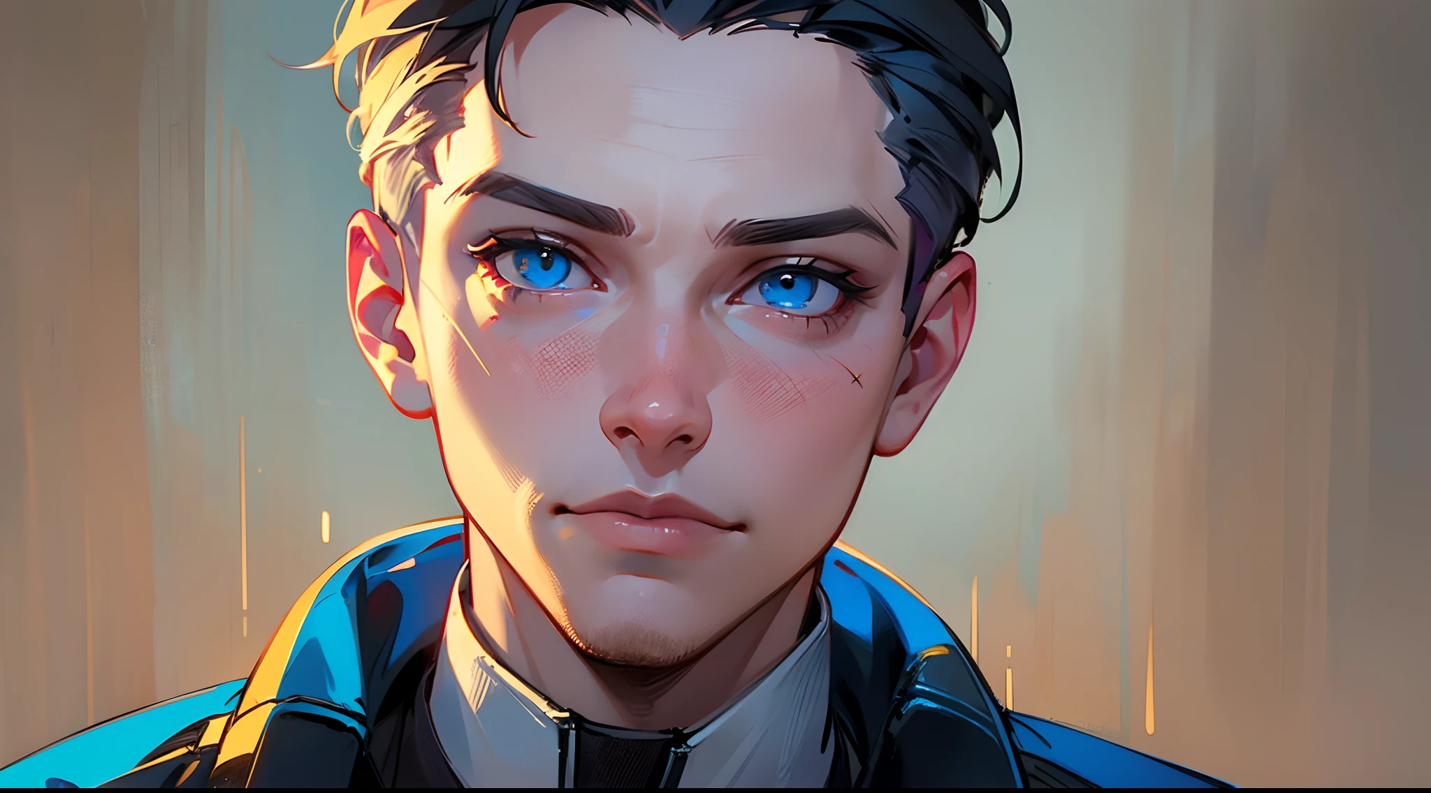 a portrait of connor from detroit become human --auto --s2