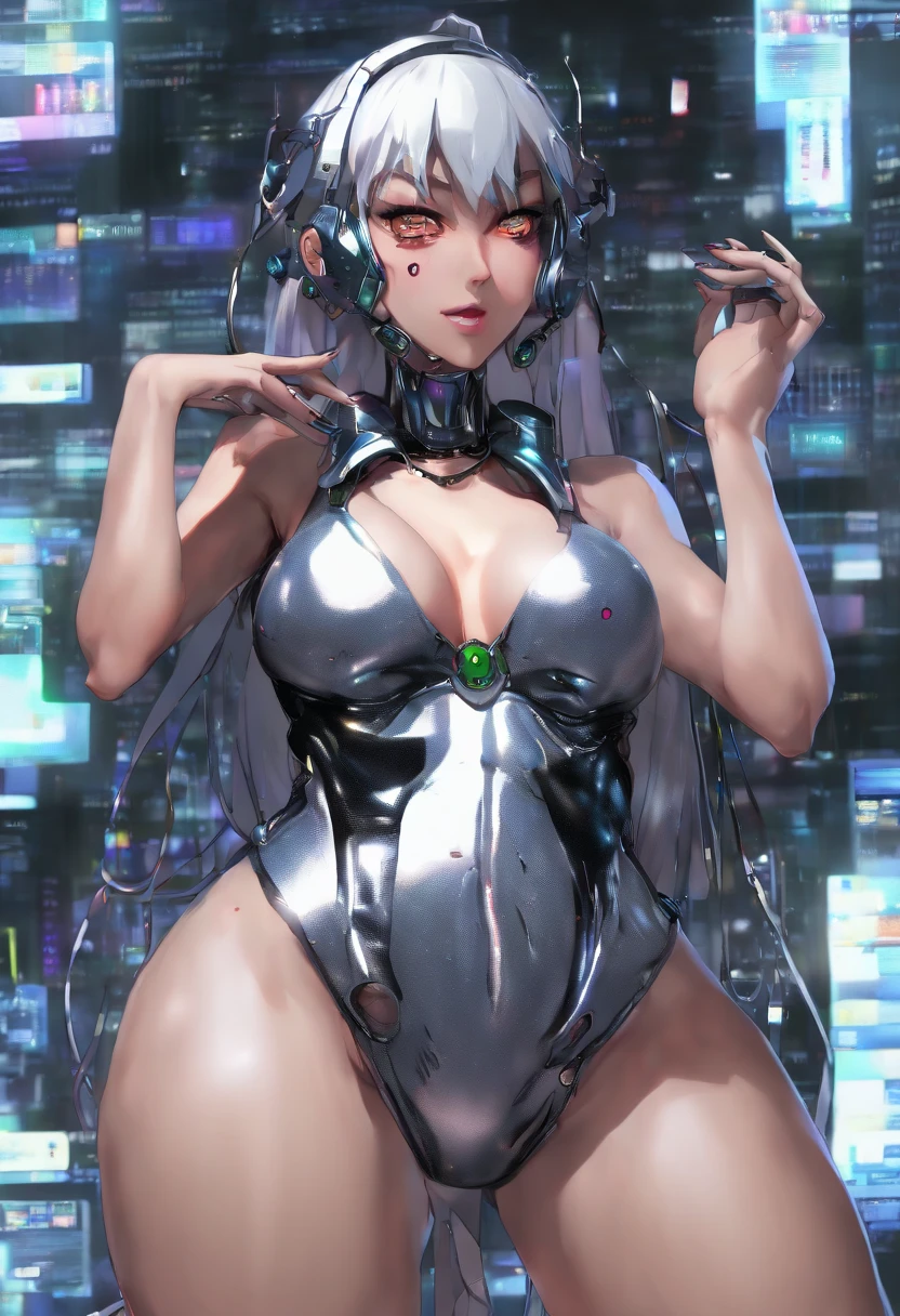 Official art, masutepiece, Sharp Focus,(masutepiece, side lights, Beautiful Eyes of Details: 1.2), 3D Face, Realistic, Perfect face, Absolute resolution, High resolution, Texture, (masutepiece: 1.5), (Best Quality), 8K, (Beautiful Face and Eyes in High Resolution), (girl with), (Slime Girl, Bad girl: 1.5), (metallic silver Skin, Colored skin, completely nude: 1.5), (Lotion Girl, Liquid girl, Melting Girl, liquid body, melting body, Mercury Girl:1.5), (Attacking:1.5), Spiky ears, (Oily skin, slender, Long breasts, Gooey breasts, Huge breasts:1.5), Full body, Evil smile, Open mouth, (Thick eyebrows: 1.3), thin hip, Bare legged,(black sclera eyes:1.3), Silver hair, (Midnight, classroom:1.5), (metallic silver Skin:1.5), (corruption, turn evil, spread legs:1.5), Detailed legs, Detailed sole, Many lotions ,(spread legs, egg laying)