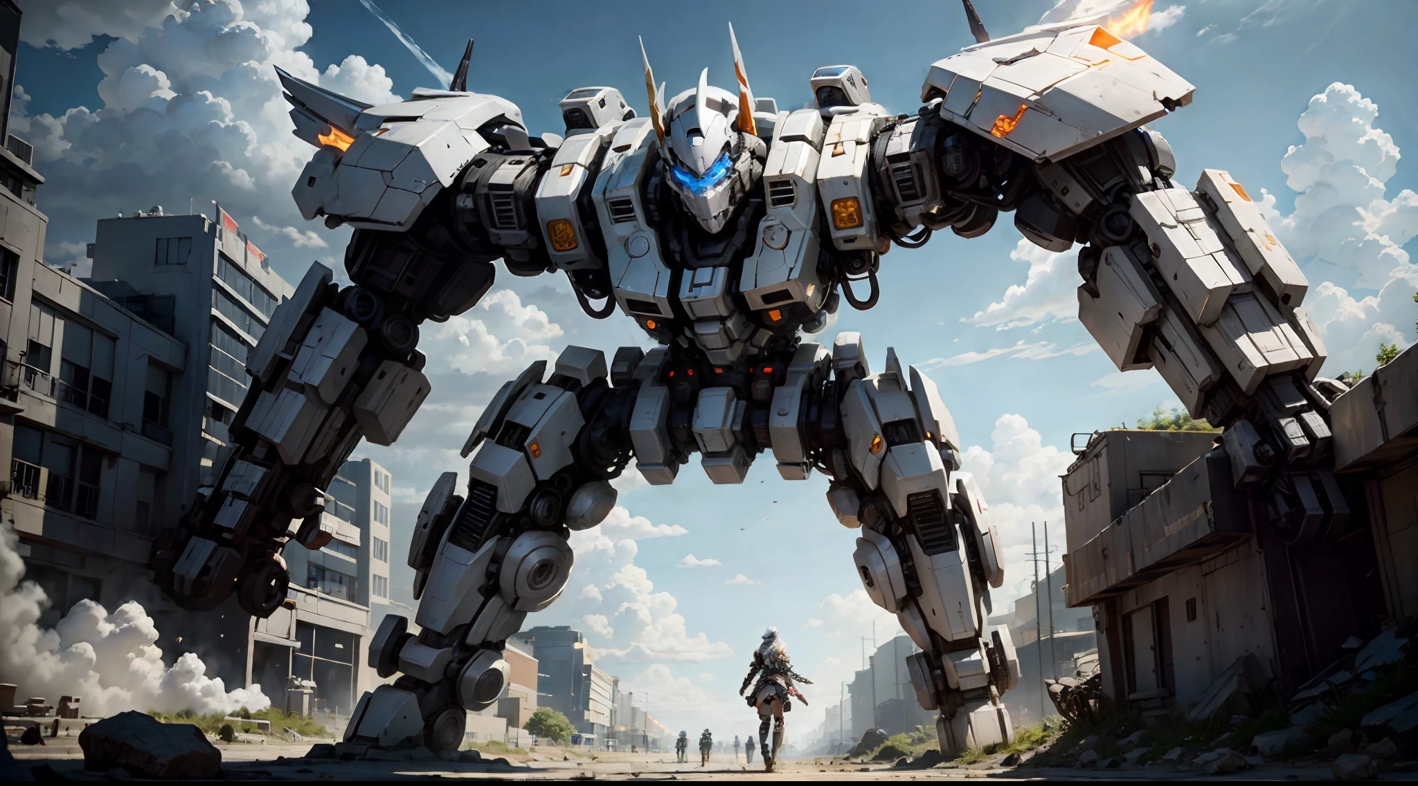 "Don't even think about it!White Shadow supported the driving base with both hands,With all his strength, he got back on his feet。She would never allow herself to flee from the battlefield,Even if you die, you will die in the mecha!