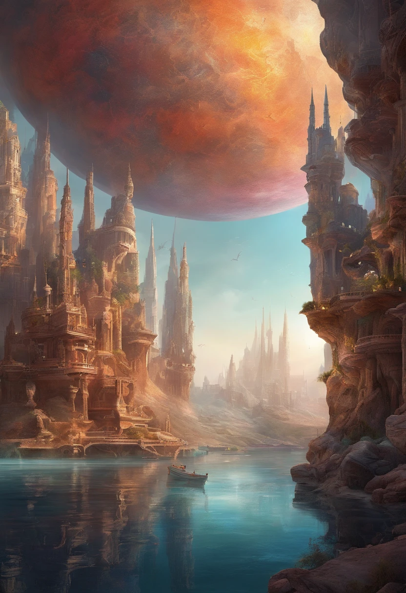 Best Quality, masutepiece, Photorealistic, (high resolution CGI artwork 8k), Create stunning futuristic alien interiors in vampire luxury style, The color scheme is white and ethereal, Reflective Opal, Rose style, marble, the bats, precious minerals, metals, Pedras preciosas, crystalline, Ornate magnificent historic windows, hight resolution, A masterpiece of 3D rendering of digital art, The perfect blend of fantasy and reality, Dreamy twinkle, The cityscape is a fantastic alien mystery world, inspired by Beeple