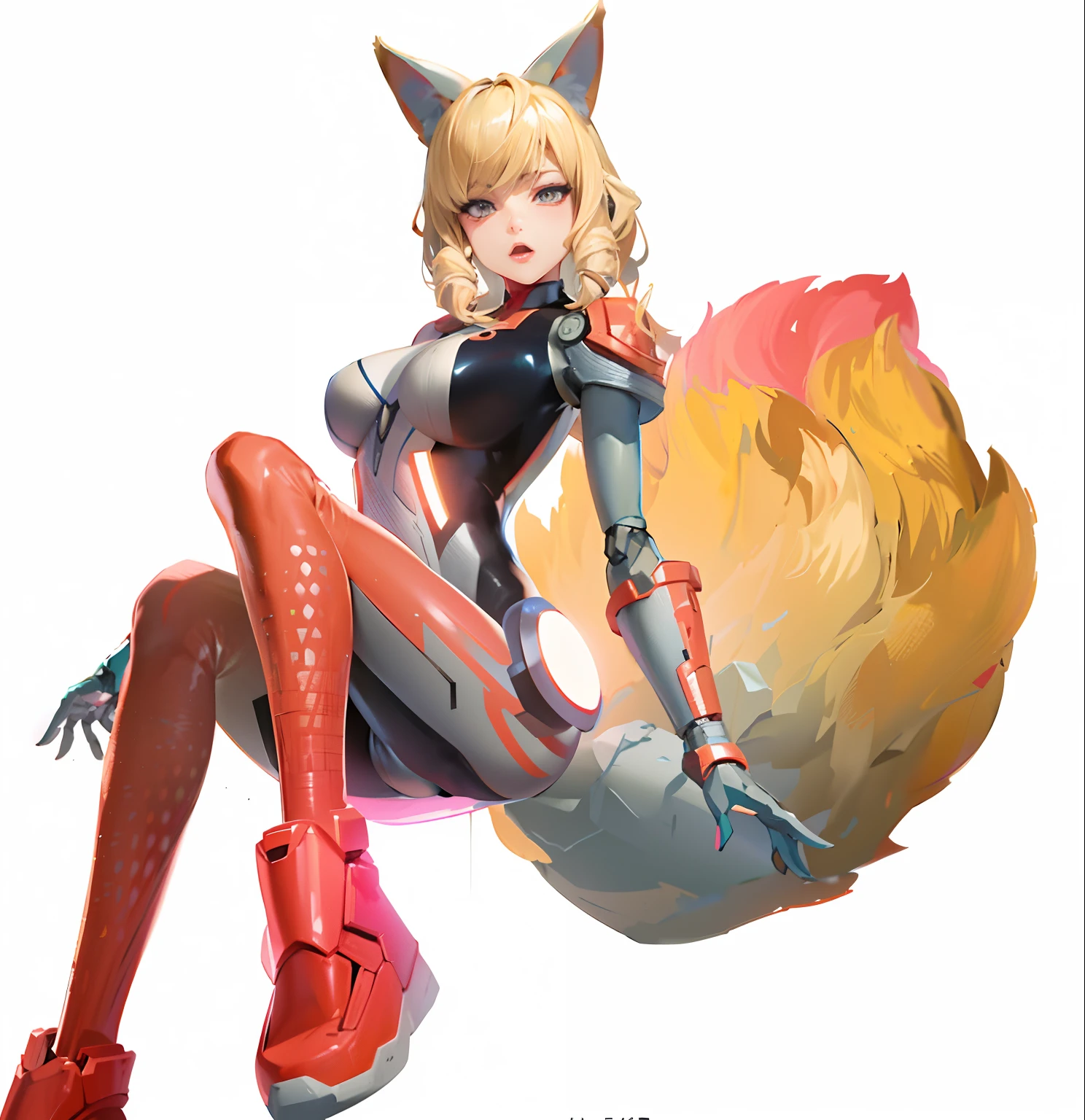 Anime characters sitting on rocks with cat ears and cat tail, fox nobushi, fox-girl, Attractive cat girl, SFW version, zero suit samus, full body zenkai! asuka suit, Fully robotic!! cat woman, As a character in Tekken, anime catgirl, badass posture, cat woman, krystal from star fox, Female fox, Samus