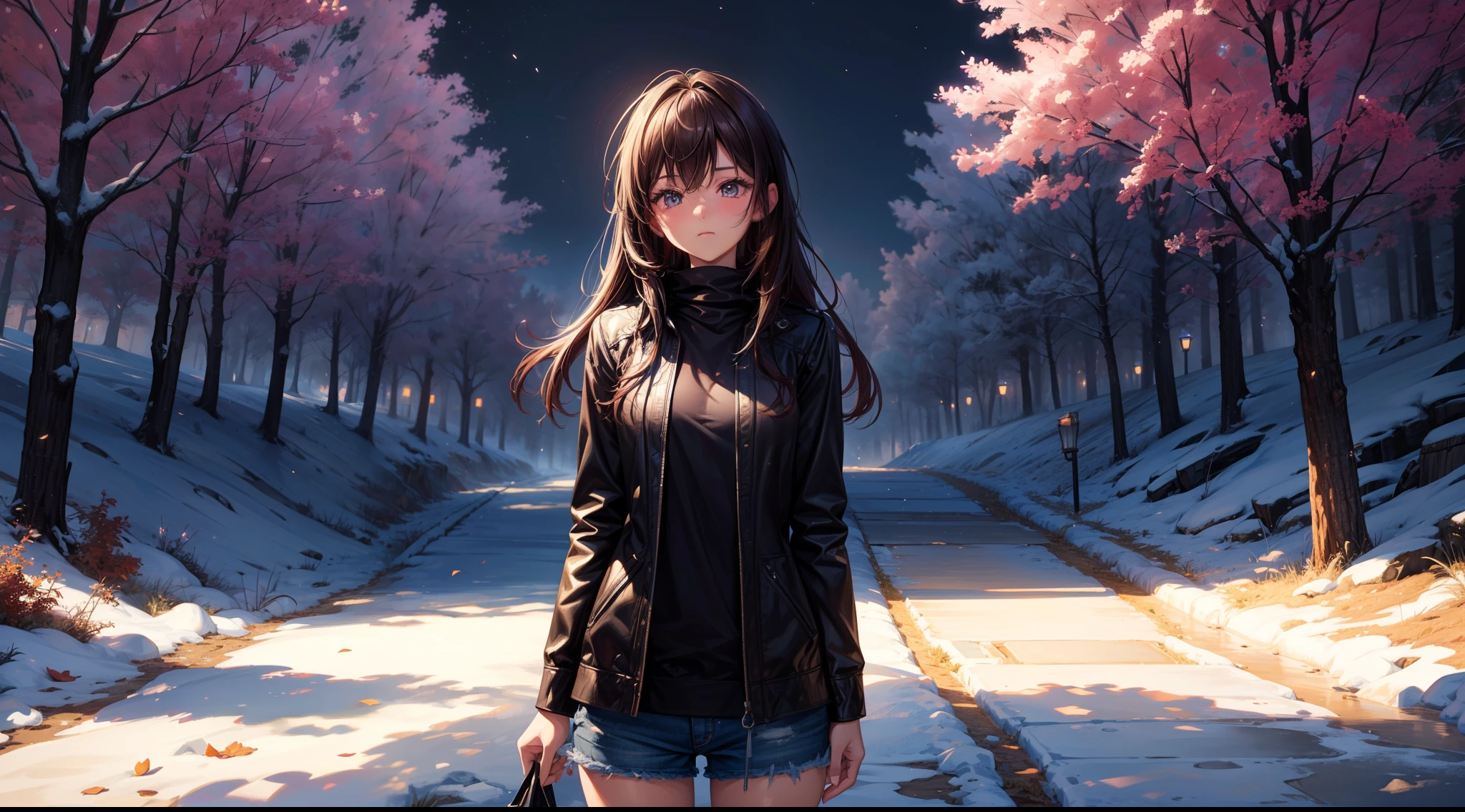 cowboy shot, ((beautiful artwork)),((hyper super ultra detailed perfect piece)), High resolution, highest quality, super fine illustration, (4k digitalart), 8K , 16k,
Create a piece of art featuring the same girl in different scenes representing each season. Contrast and depict the beauty of spring, summer, autumn, and winter landscapes.