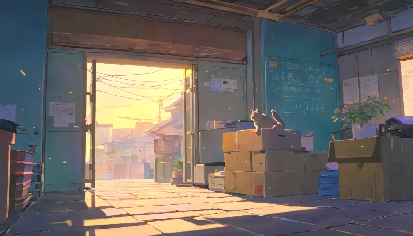 ((hitting a wall))、The truck hits the wall、Cat driving a truck、Futebutesi、malice、Fat cat,Chang'an, China, art nouveau illustration, Detailed sky, chinapunk, Descriptive narrative, solarizing master, quito school, Visual poetry