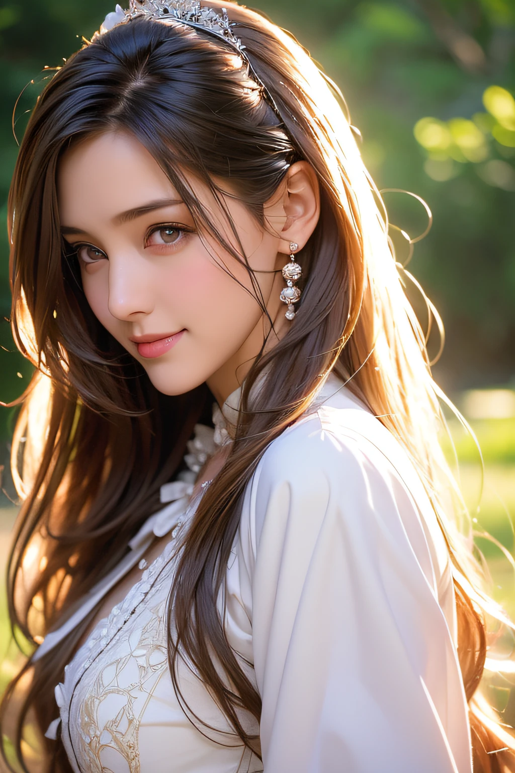 18 year old beautiful girl, Big eyes, Large breasts, Petite and slender, 8K, of the highest quality, (Highly detailed head: 1.0), (Very detailed face: 1.0), (very detail hair: 1.0), maid clothes, high detailed official artwork, anime moe art style, clean detailed anime art, Smile, Golden hair, Smooth long hair