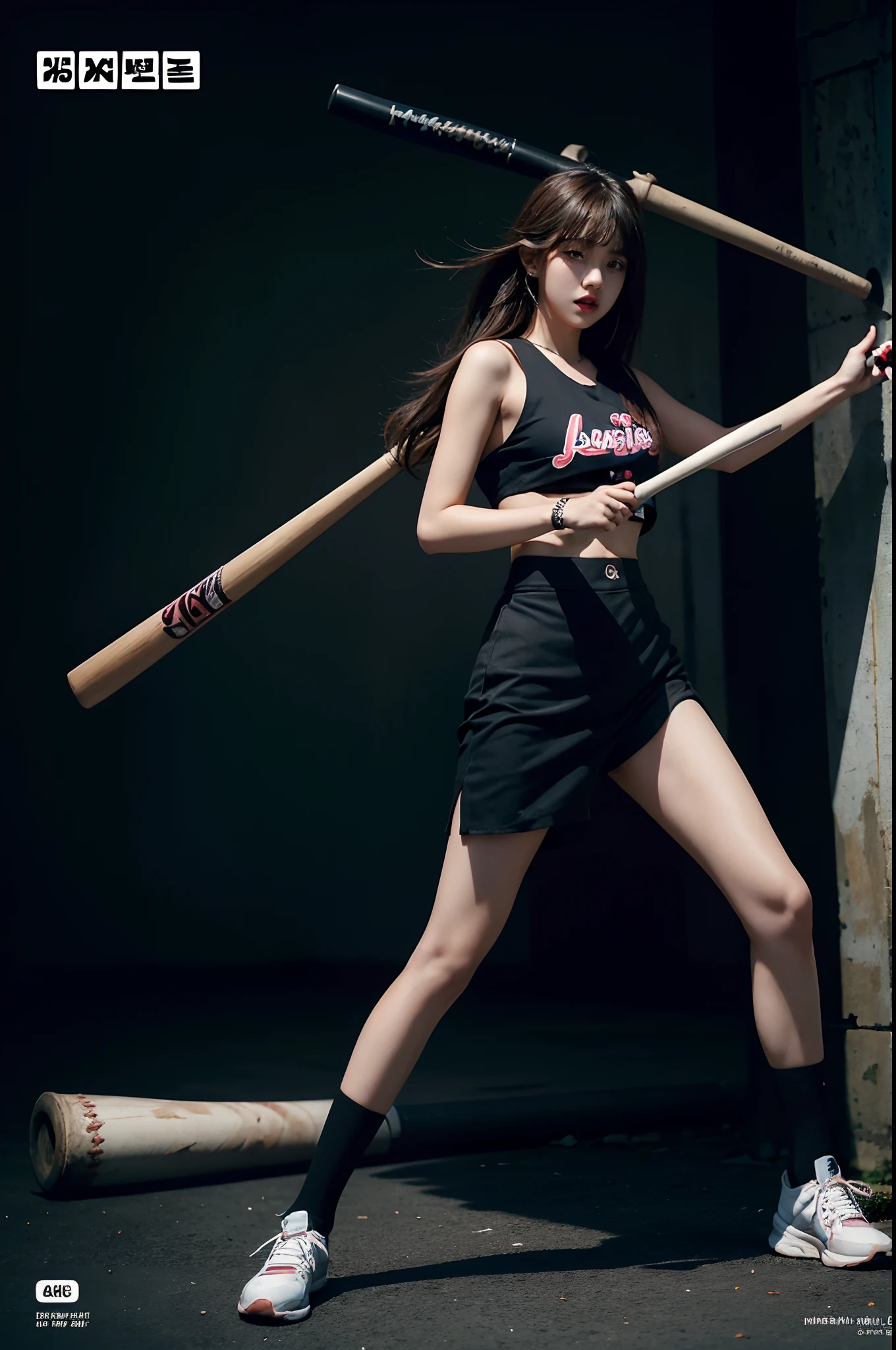 arafsha magazine issue cover featuring a woman holding a baseball bat, with axe, holding a baseball bat, official, lalisa manobal, jinyoung shin, promo art, promo shot, holding a baseball bat!!, album art, korean women's fashion model, promo material, lalisa manoban of blackpink