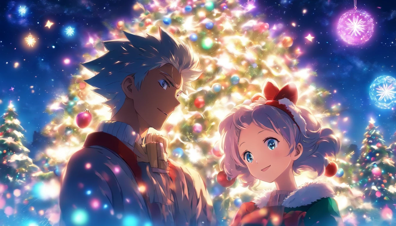 Christmas, For printing, Song cover image, 8K, Dating between men and women, Night sky,milky ways, Christmas, The eye, High school boys and girls, dated, Christmas, illumination, toyko