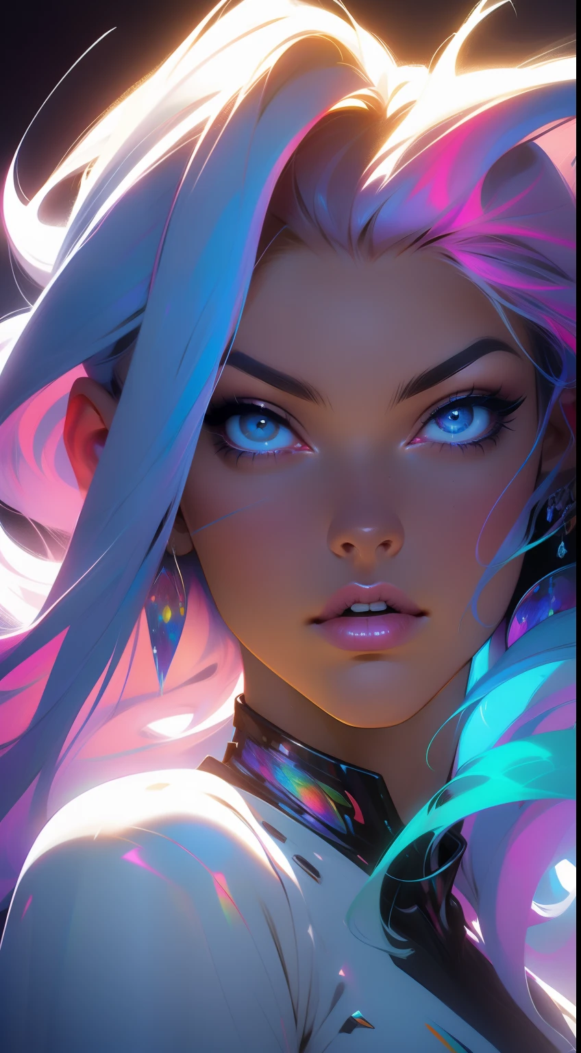 Professional,abstract beauty,approaching perfection,dynamic,Highly detailed,digitalpainting,Artstation,Concept art,Smooth,sharp-focus,illustartion,Artists: by Carne Griffiths, Wadim Kashin,leonid afremov,kandinsky,Psychedelic,watercolour,crystals foil,stylish,Fantastic,a gold,colorful neon, s face, waist-high, portraite of a, up close, near, queen, a goddess, A glorious sunrise, aura, Glow, multi-colored bright aurora borealis, Spectrum Rainbow,Colored feathers, In a chic, lavender-white-mint-pink gradient hair,  pastel, mixed-language_SMS, (beautiful and clear background:1.2),, fantastic paintings , high detailed eyes, crystals, The Space of the Northern Lights, galaxy, Gorgeous hair, Plants. Loving. Love. ultra detail hair, Best Quality, hiquality, hight resolution, detail enhancement, ((most beautiful image in the world)), Masterpiece, Best Quality, High Quality Detail Enhancement, ((most beautiful image ), Shiny hair, Ultra chic, Topless, naked body, curvy chic body, Stampa Flores, art by stjepan sejic, art by j scott campbell, Artist Guillem March, art by citemer liu, 4k, hight resolution, comic book character, comic, high quality detailed,   style of ::2.0 comix illustration style,tatoon style, hiquality, hight resolution, detail enhancement, 8K, HD, Best Quality, hiquality, hight resolution, detail enhancement, 8K, HDR, sharp-focus, Ultra Detailed, perfect  lighting, Curvy Body, Lush big breasts, Curvy big hips, sparks, Stars, The Cycle of the Stars