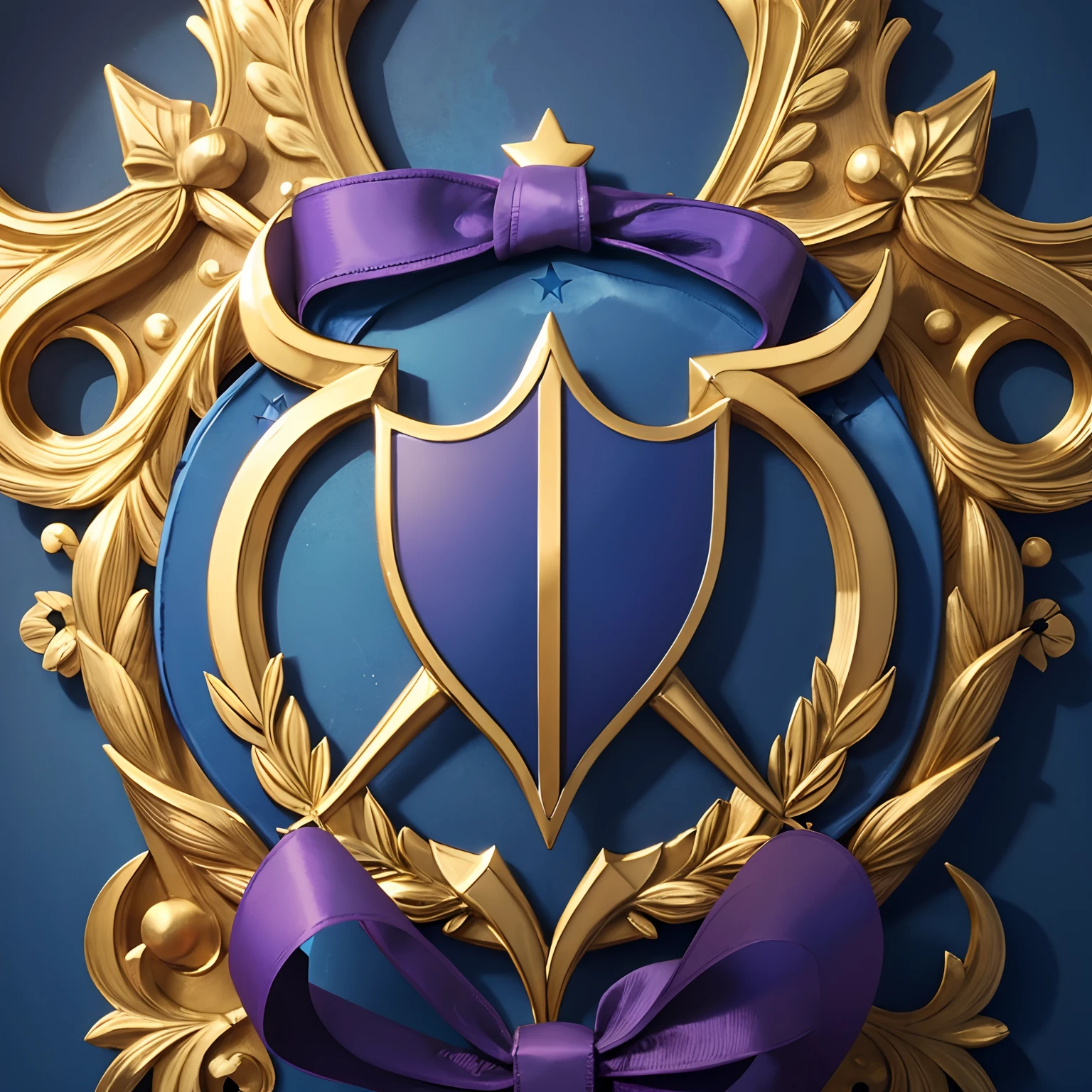 peace, coat of arms, symbol, coat of arms, simple, blue, golden, star, light blue, sky, ribbon, simple, ribbon around, magic, , Reserva no Centro, purples