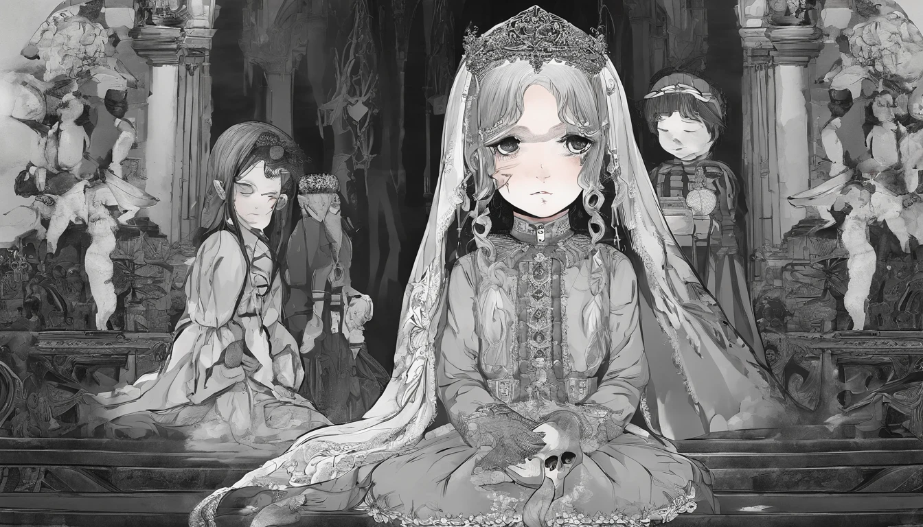 Hungry children cry as they watch the camera,Pray for peace