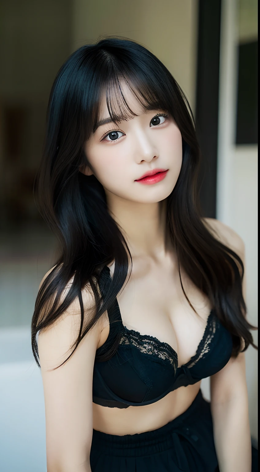 (Best quality, 8k, 32k, Masterpiece, UHD, photorealistic,natural light:1.2),Photo of very pretty Japanese young 1girl wearing panties and bra,high school student,full body shot ,(solo:1.5), lowra,very cute, extremely detailed eyes and face, eyes with beautiful details,round face,bangs,short hair,solo,1girl,changing room front of shower, Long hair,standing in the shower,cleavage,wet, Black Fishnet Stockong