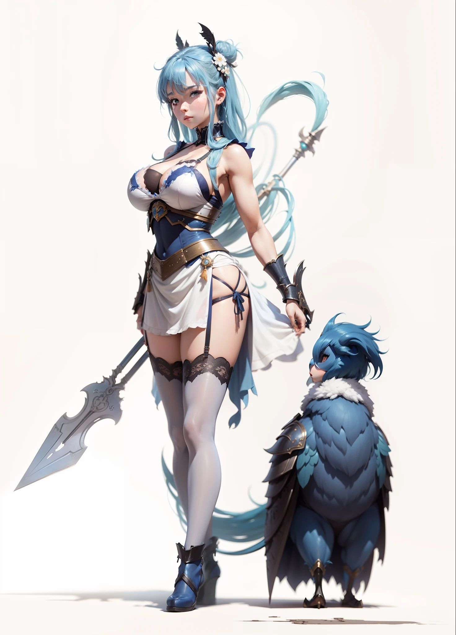 blue  hair,hentail realism, shadowing,，character sheets, reference sheet, Standing painting, 8K, Super detail, 1080p, Women's HD，femele, 16k, A high resolution, Best quality, High quality, Anatomically correct, Masterpiece, ccurate, hyper HD，As graceful as a swan，unreal-engine， Ghibli-like colors,   anime big breast,  Standing painting, angle of view,battle armor，ssee-through，Lace skirt