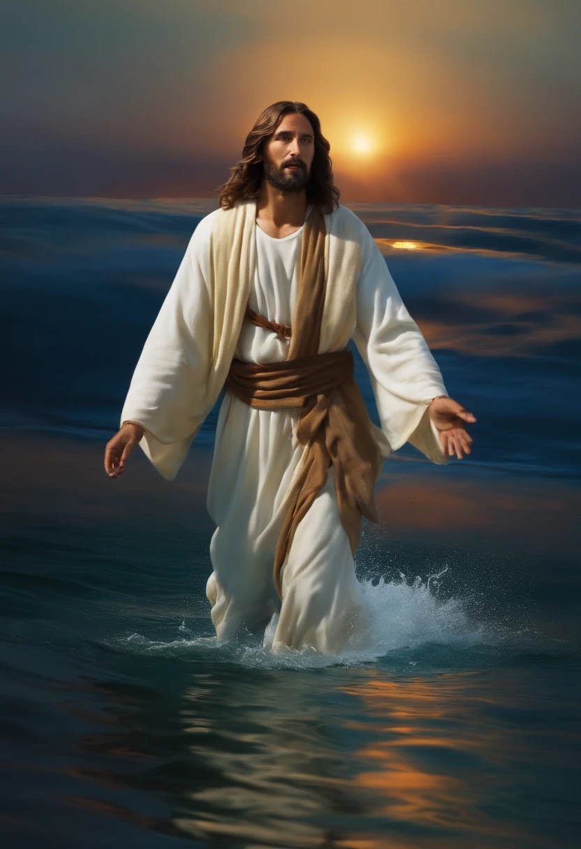 Jesus walking on waters