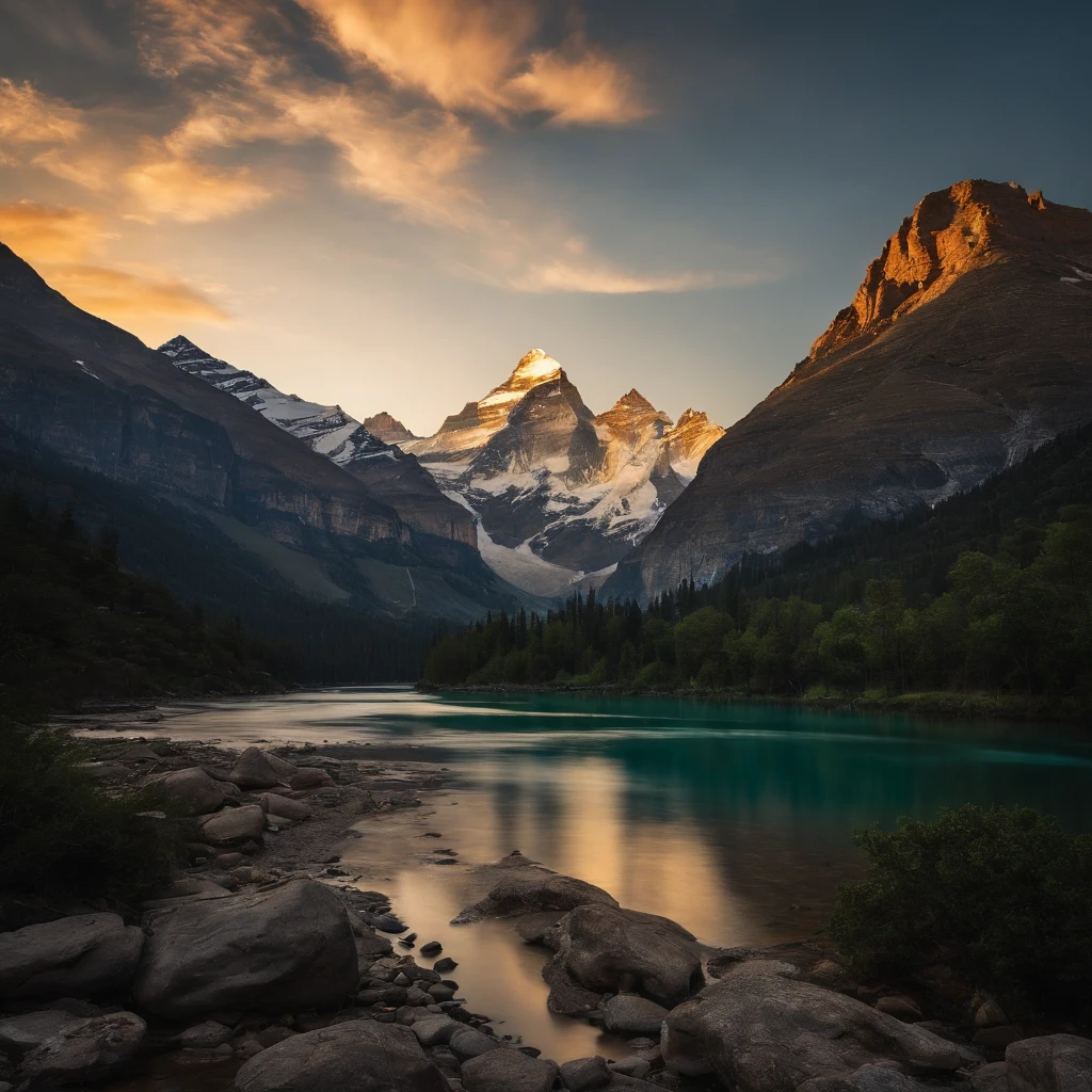 Master Parts、Superior Quality、superior image quality、The 8k quality、Beautiful pictures of the starry sky、magnifica、Arched Milky Way:1.9、Mount Everest、snow mountains、blue river