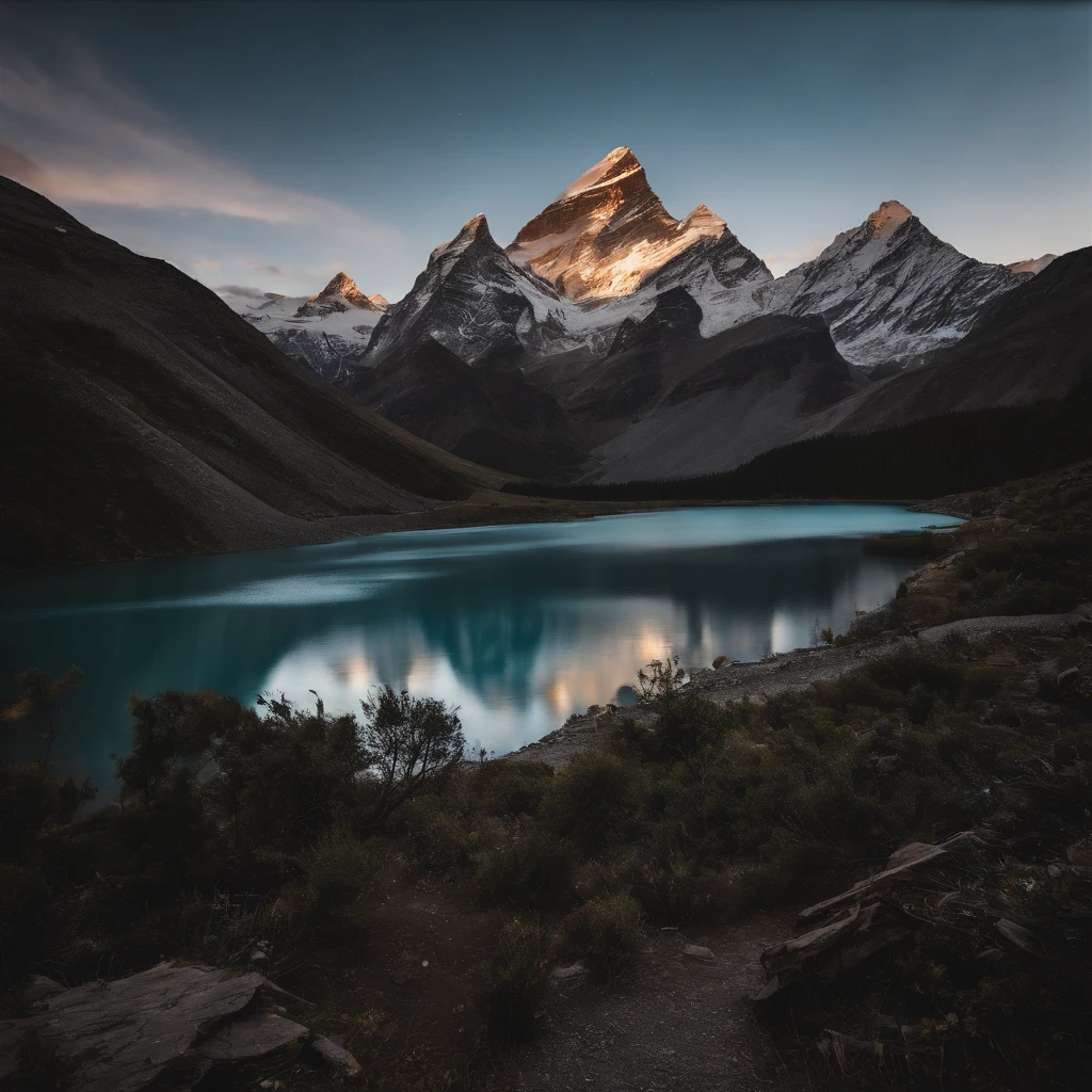 Master Parts、Superior Quality、superior image quality、The 8k quality、Beautiful pictures of the starry sky、magnifica、Arched Milky Way:1.9、Mount Everest、snow mountains、blue river