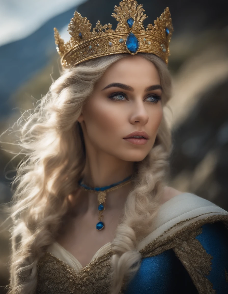Mujer con una tiara de hielo en la cabeza y una capa de invierno azul marino con detalles dorados, Broche de copo de nieve. Cabello largo y negro. Reina de invierno, Princesa Elfa, Retrato de una reina elfa, Reina elfa, Princesa Invierno, Una reina elfa, Artgerm en ArtStation Pixiv, Hermosa y elegante reina elfa, cuerpo completo. De pie en la nieve frente a un gran castillo helado. Personaje RPG. era medieval. Mujer elfa. Elfo pelirrojo. ojos azules. Elfo del bosque. Elfo guerrero del bosque. Arquero elfo. Arquero medieval. Tiro con arco. Organic Amadura. Armadura verde musgo. soft illuminaotion. De pie en medio del bosque. Bosque denso. Setas bioluminiscentes. Fantastic setting. daylight. luz solar. Reflections of warm colors. Paleta verde azul e amarelo. RPG character design. Modelo IG | Artgerm, :: RossDrew, obra de arte no estilo de guweiz, Artgerm extremadamente detallado. cuerpo completo, Antecedentes detallados de un castillo, hiper detallado, cara detallada, foto sincera POV, por lee jeffries, Nikon D850, Stock photographic film ,4 Kodak Portra 400, camera lens f1.6, colores ricos, hiperrealista, textura realista, dramatic illumination, CineStill 800 (8k, foto RAW, mejor calidad, obra-prima: 1.2), Ultra detallado, (Piel altamente detallada: 1.2), 8k UHD, DSLR, soft illuminaotion, Alta calidad.Modelo IG | Artgerm, :: RossDrew, obra de arte no estilo de guweiz, Artgerm extremadamente detallado. cuerpo completo, Antecedentes detallados de un castillo, hiper detallado, cara detallada, foto sincera POV, por lee jeffries, Nikon D850, Stock photographic film ,4 Kodak Portra 400, camera lens f1.6, colores ricos, hiperrealista, textura realista, dramatic illumination, CineStill 800